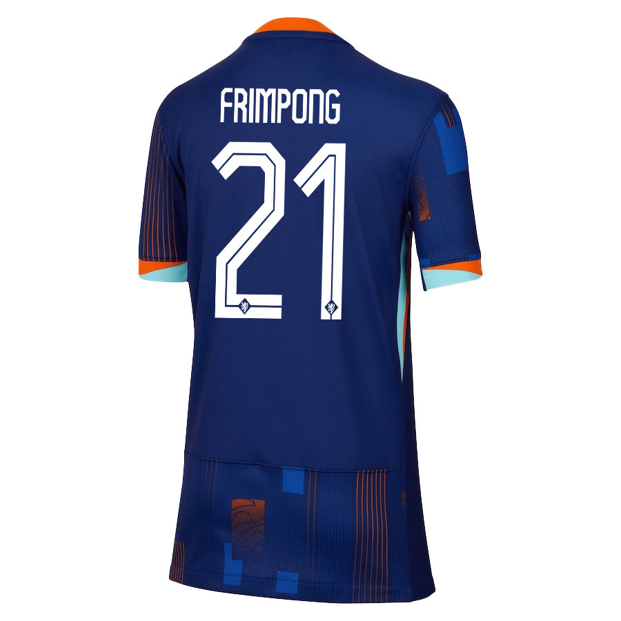 Jeremie Frimpong 21 Netherlands National Team 2024/25 Away YOUTH Jersey - Navy