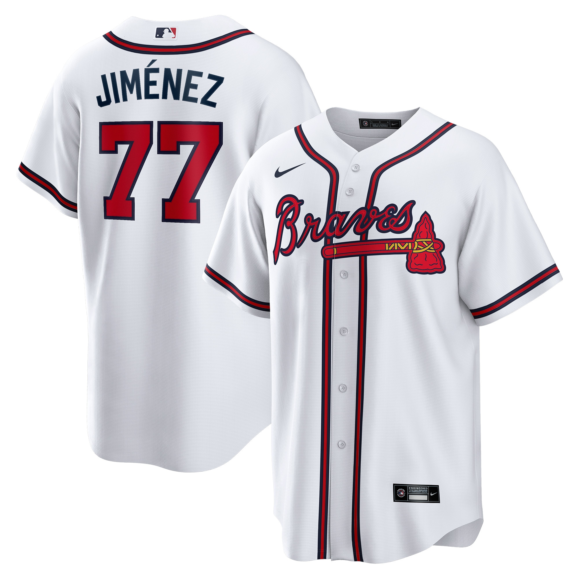Joe Jim\u00c3\u00a9nez Atlanta Braves  Home  Replica Player Jersey - White