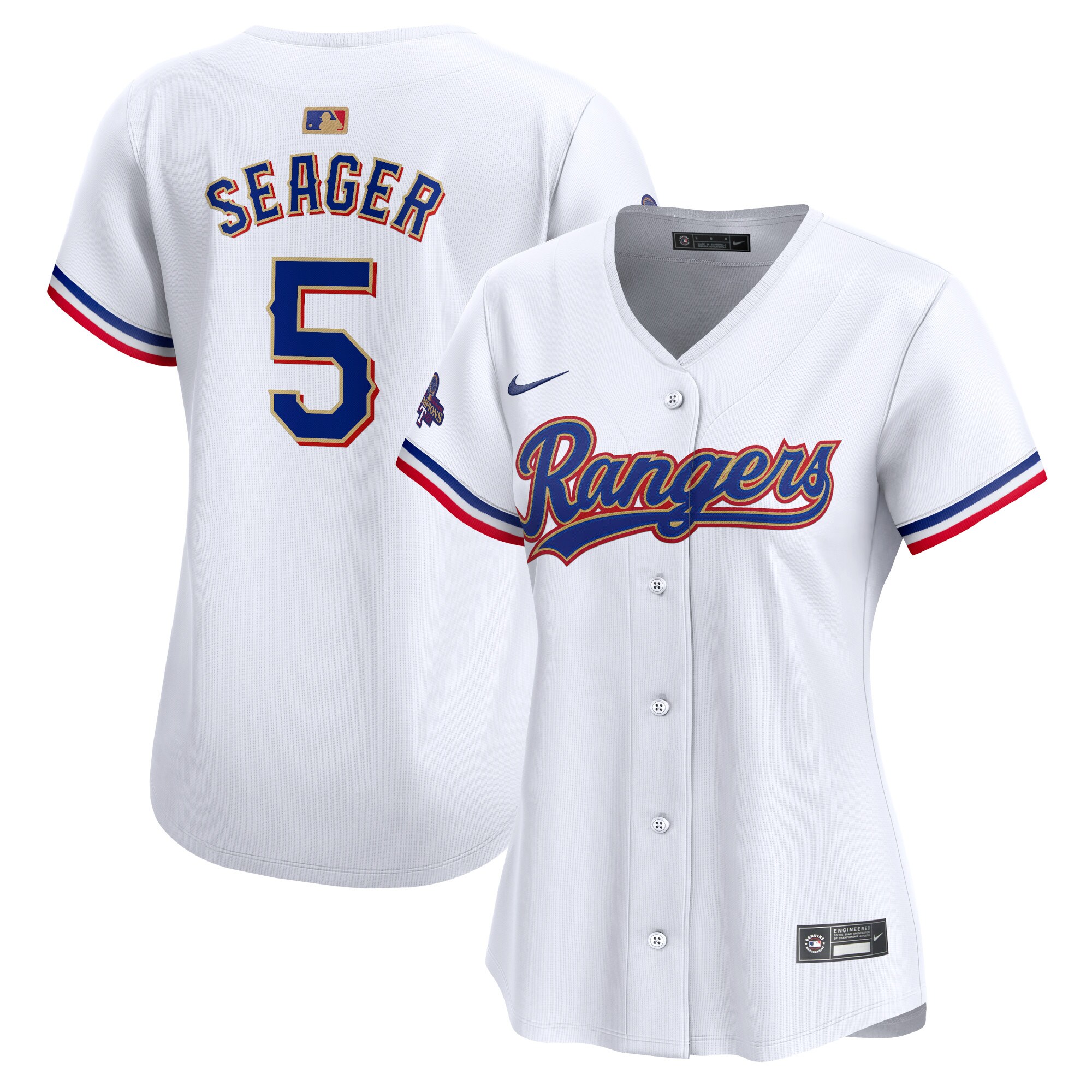Corey Seager Texas Rangers  Women's 2024 Gold Collection Limited Player Jersey\u00c2\u00a0\u00e2\u20ac\u201c White
