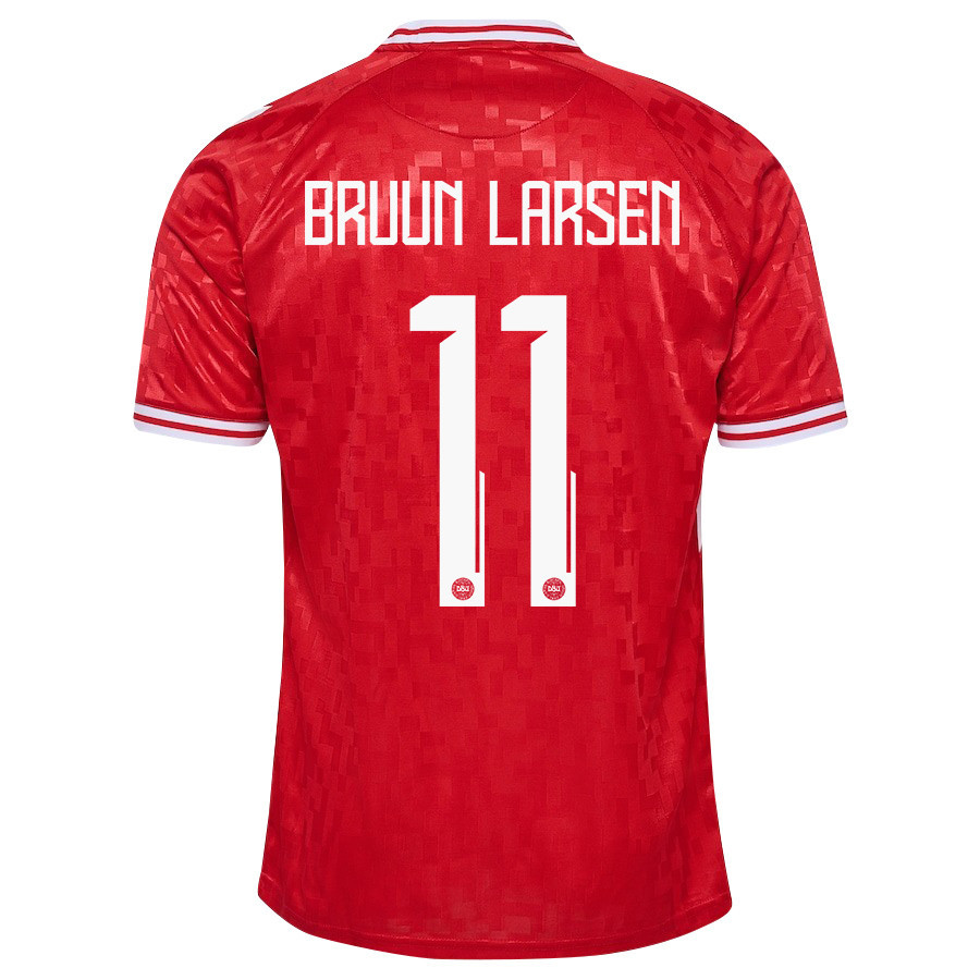 Jacob Bruun Larsen 11 Denmark National Team 2024/25 Home Men Jersey - Red