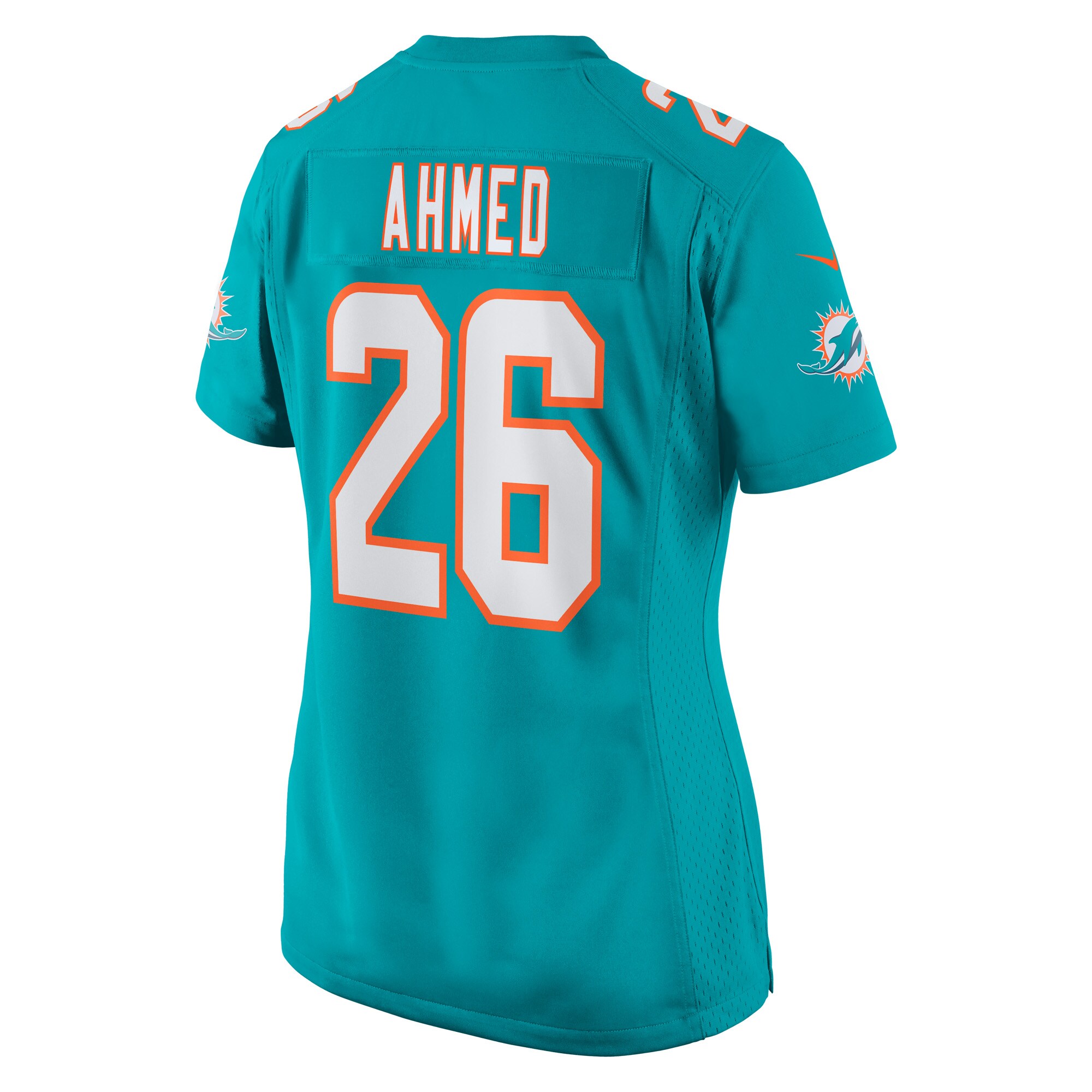 Salvon Ahmed Miami Dolphins  Women's Game Jersey - Aqua