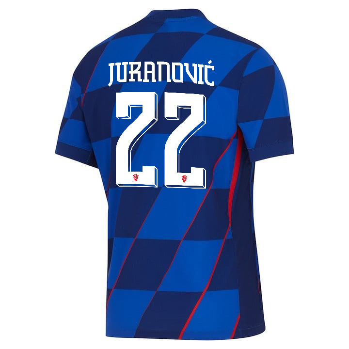 Josip Juranović 22 Croatia National Team 2024 Away Men Jersey - Blue