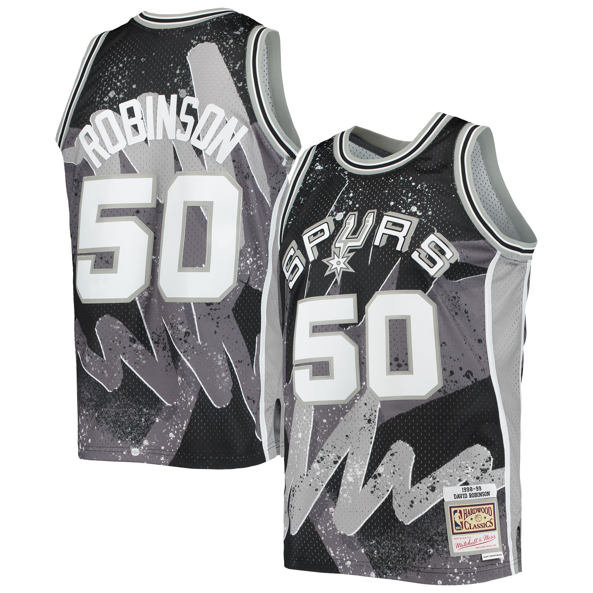 David Robinson San Antonio Spurs Mitchell & Ness Hardwood Classics 1998\/99 Hyper Hoops Swingman Jersey - Black