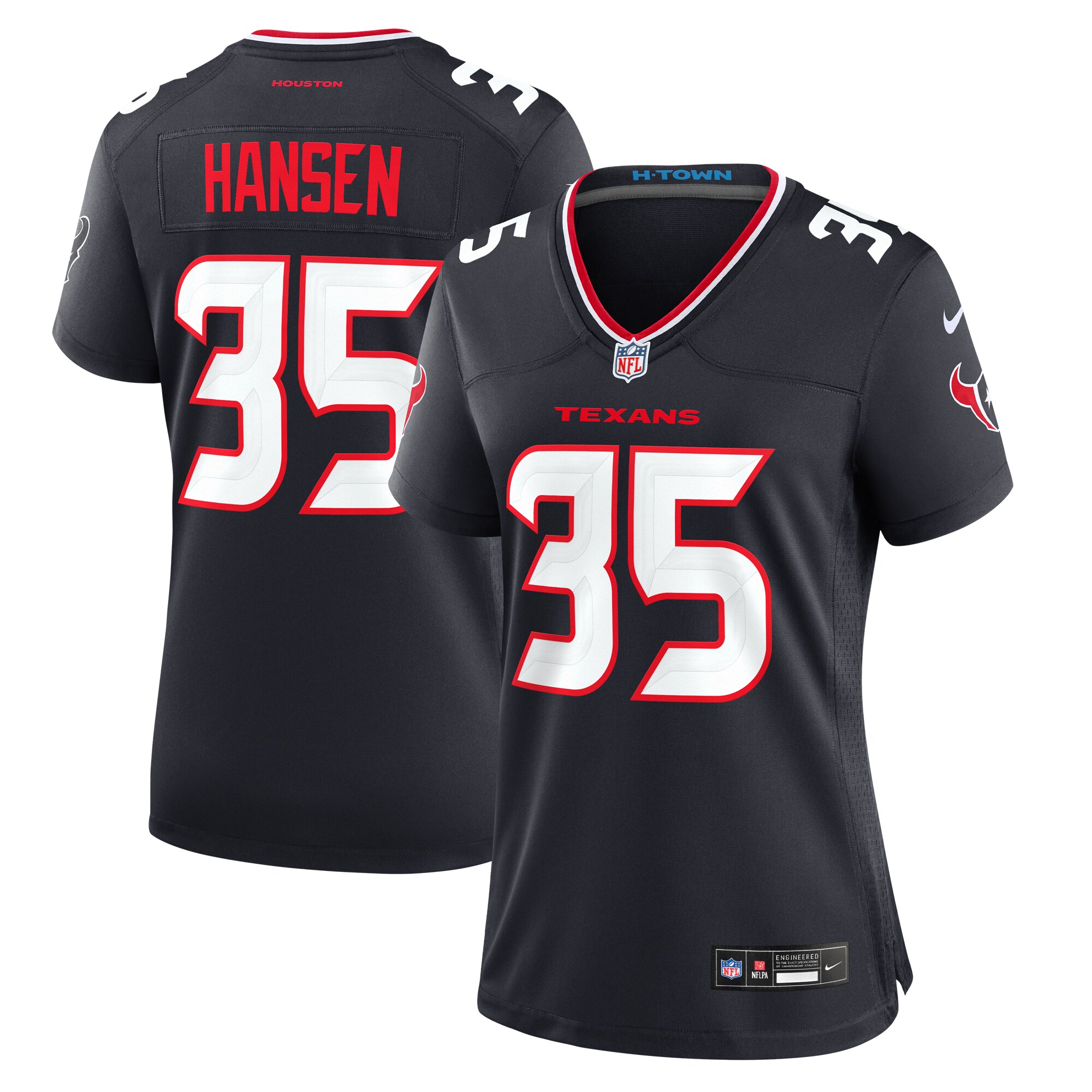 Jake Hansen Houston Texans  Women's Team Game Jersey -  Navy