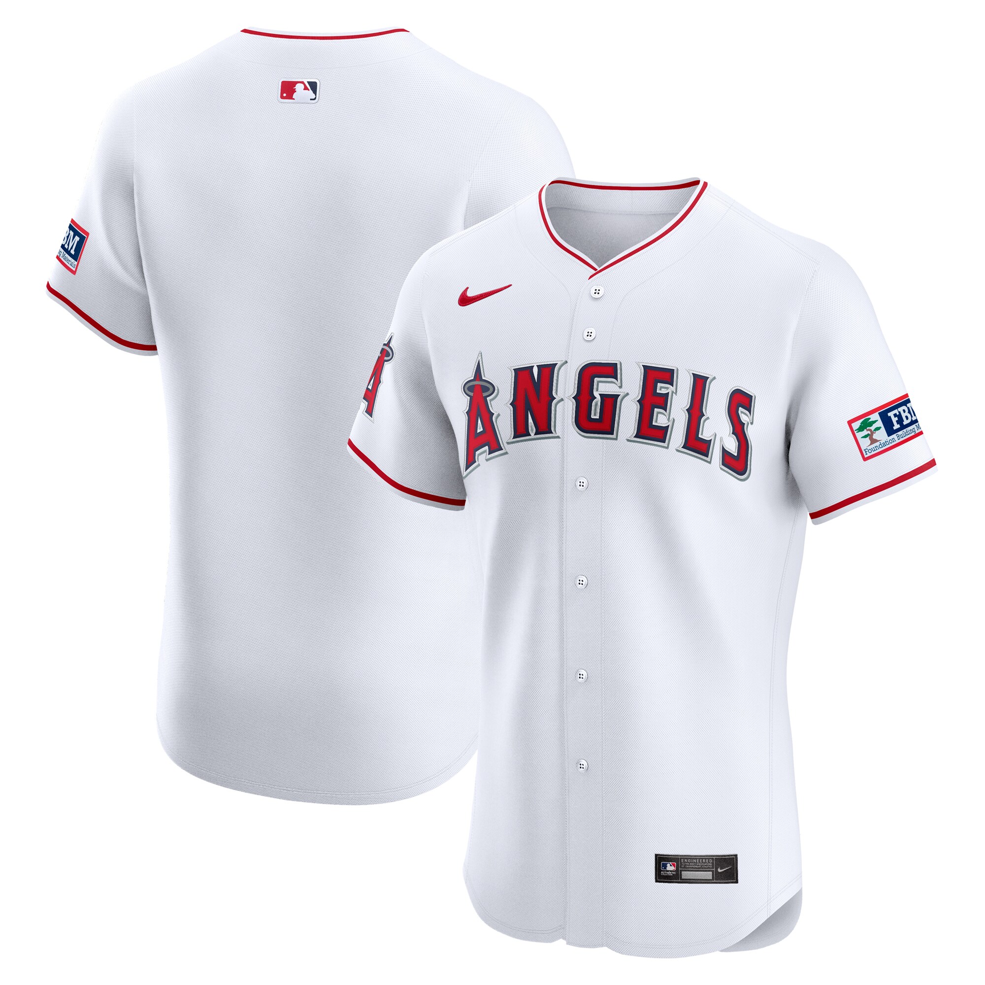 Los Angeles Angels  Home Elite Patch Jersey - White