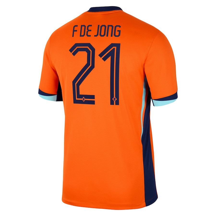 Frenkie de Jong 21 Netherlands National Team 2024 Home Men Jersey - Orange