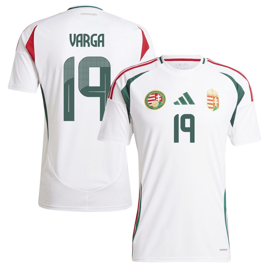 Barnabás Varga 19 Hungary National Team 2024/25 Away Men Jersey - White