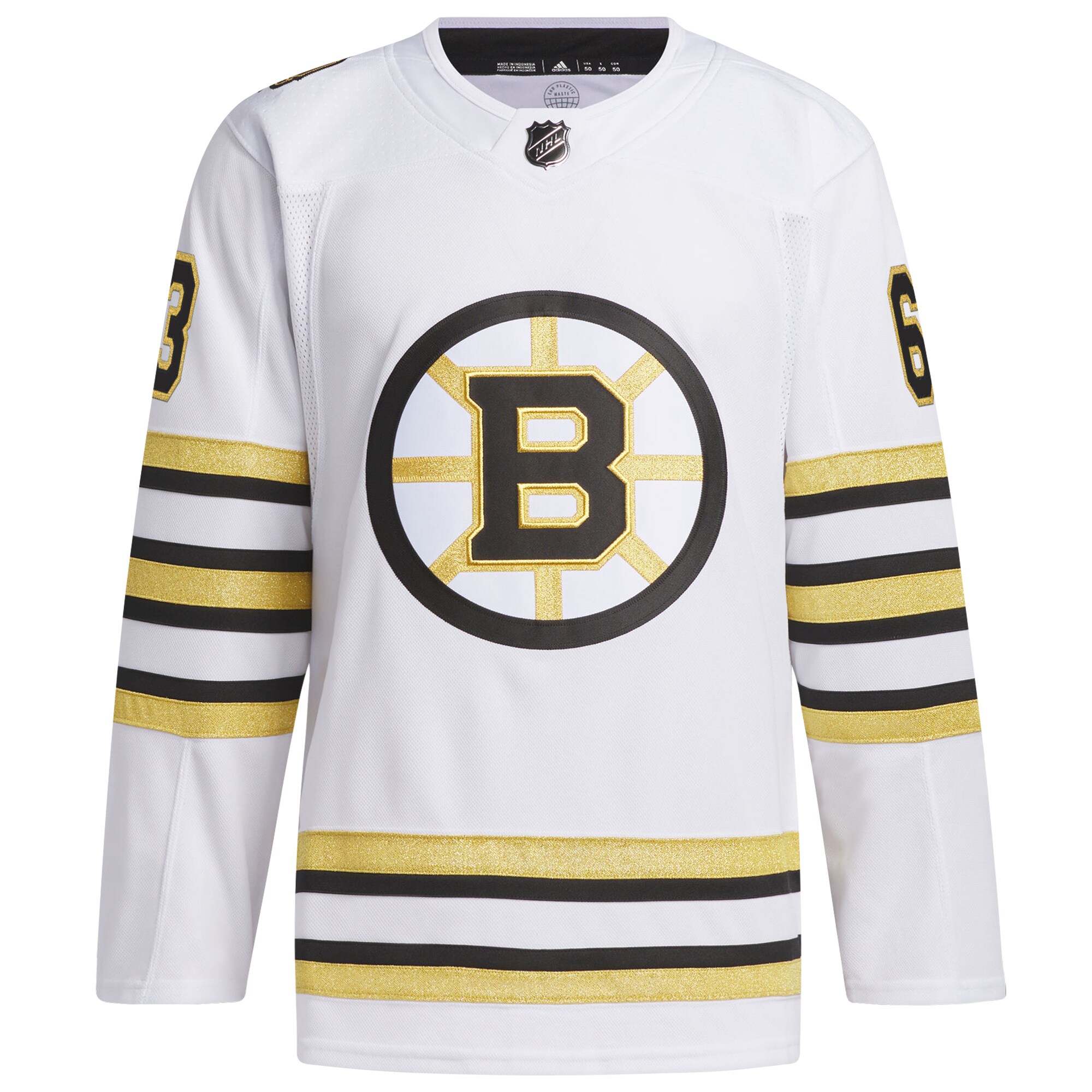Brad Marchand Boston Bruins adidas  Primegreen 100th Anniversary Authentic Player Jersey - White