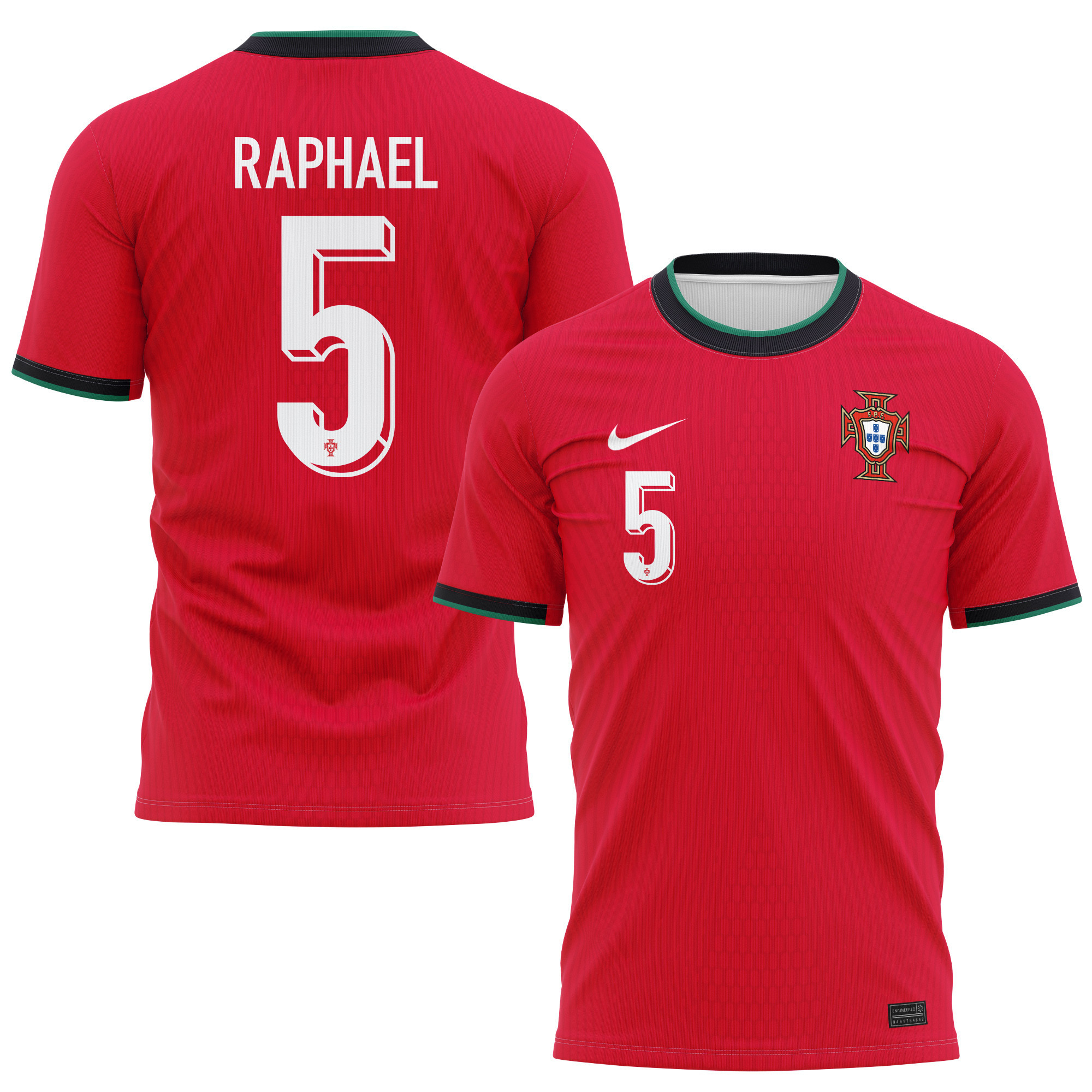 Raphaël Guerreiro 5 Portugal National Team 2024/25 Home Kits AOP T-shirt - Red