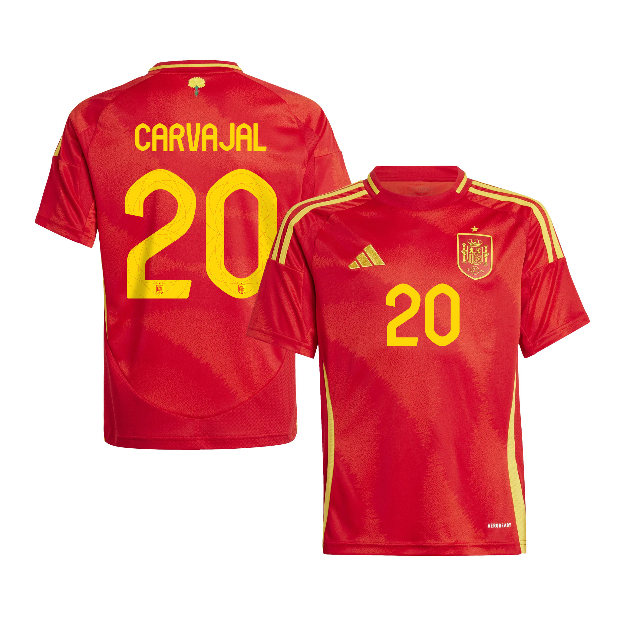 Dani Carvajal 20 Spain National Team 2024 Home YOUTH Jersey - Red