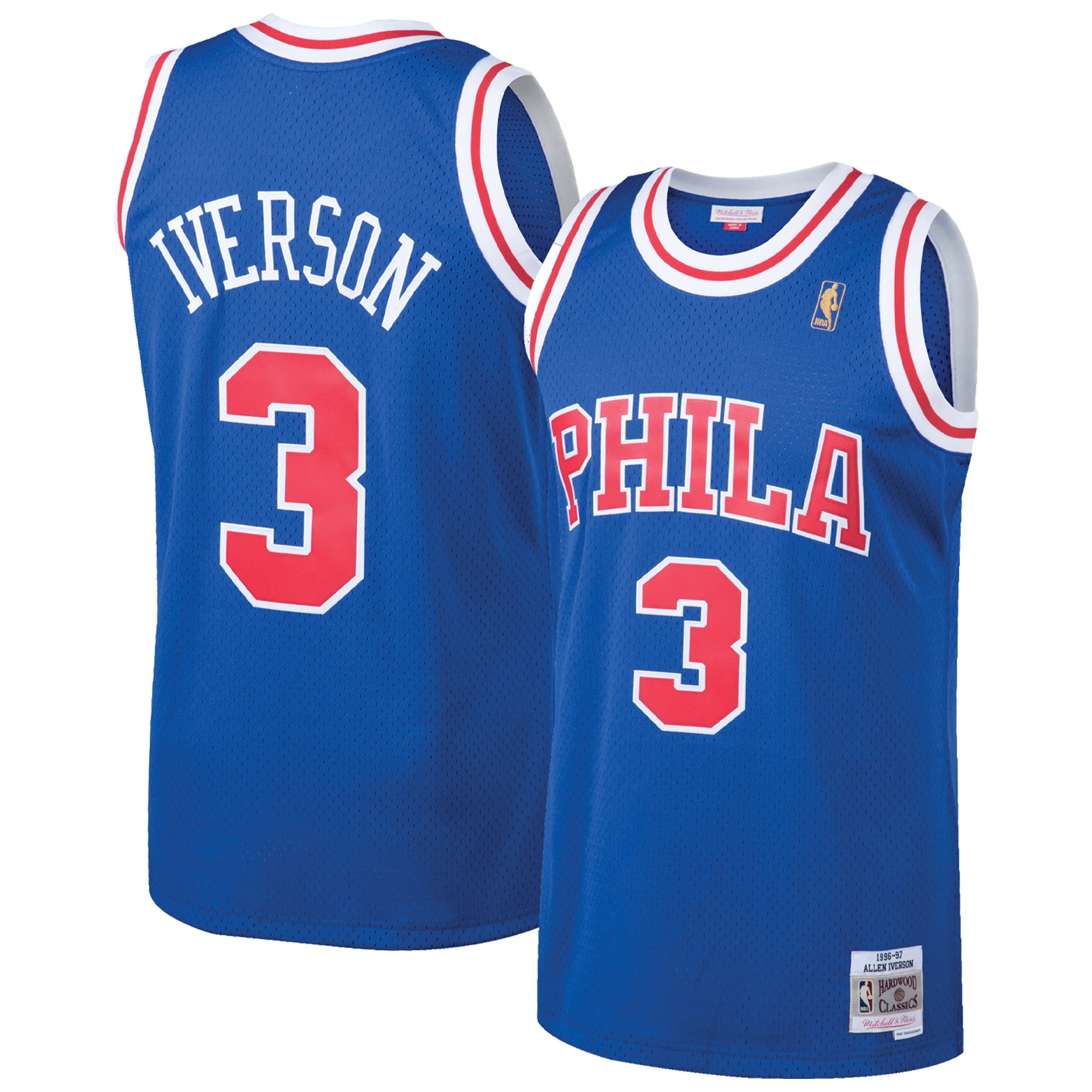 Allen Iverson Philadelphia 76ers Mitchell & Ness 1996\/97 Hardwood Classics Throwback Swingman Jersey - Royal