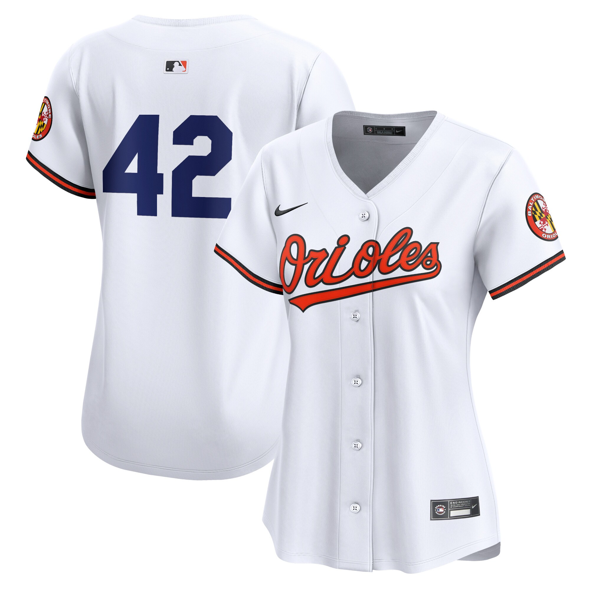 Baltimore Orioles  Women's 2024 Jackie Robinson Day Home Limited Jersey\u00c2\u00a0\u00e2\u20ac\u201c White