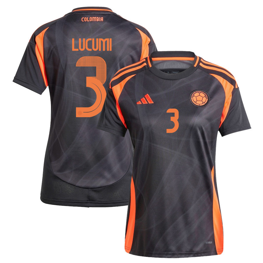 Jhon Lucumi 3 Colombia National Team 2024/25 Away Women Jersey - Black