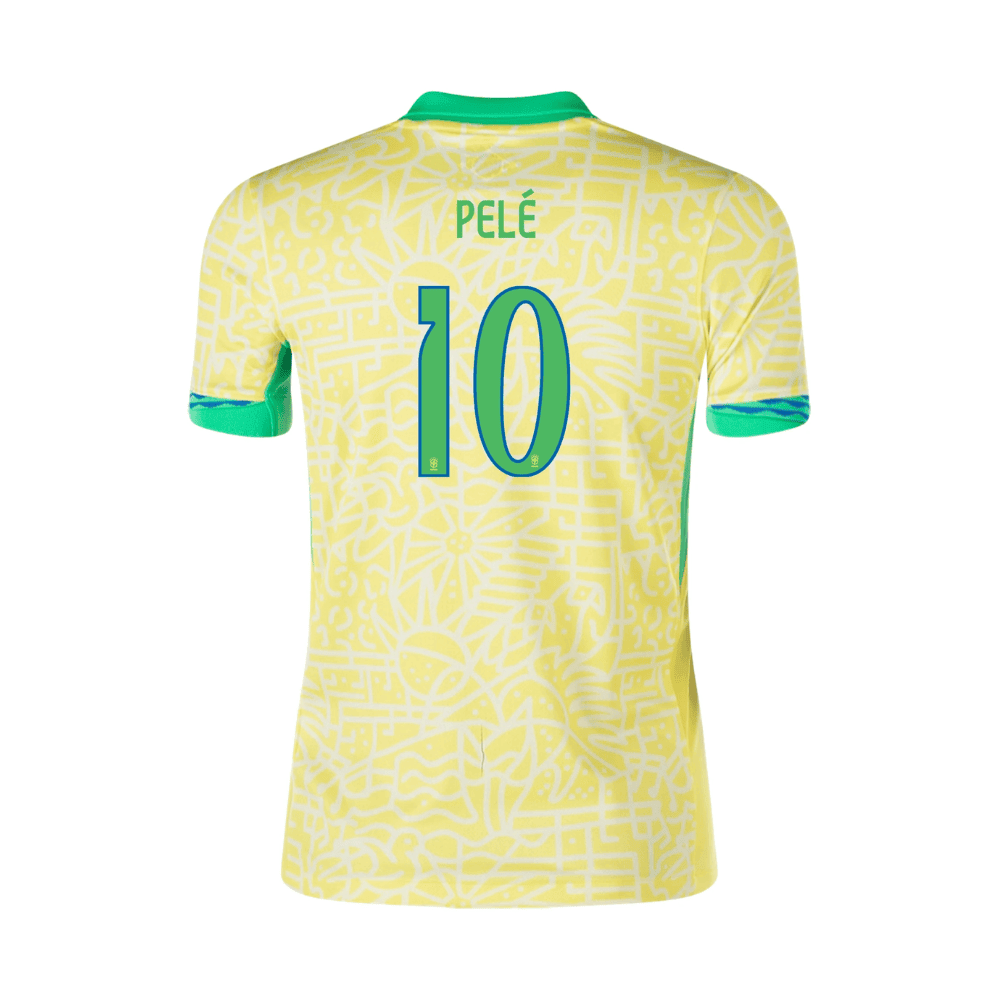 Pelé 10 Brazil National Team 2024 Home Stadium YOUTH Jersey - Yellow