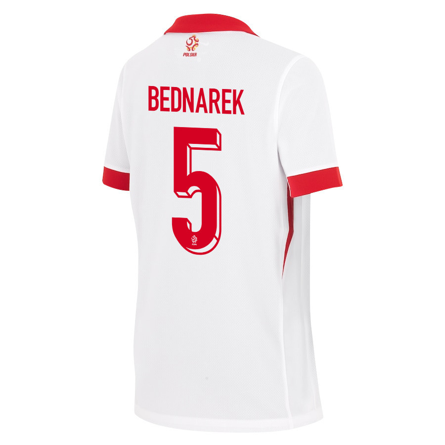 Jan Bednarek 5 Poland National Team 2024/25 Home YOUTH Jersey - White