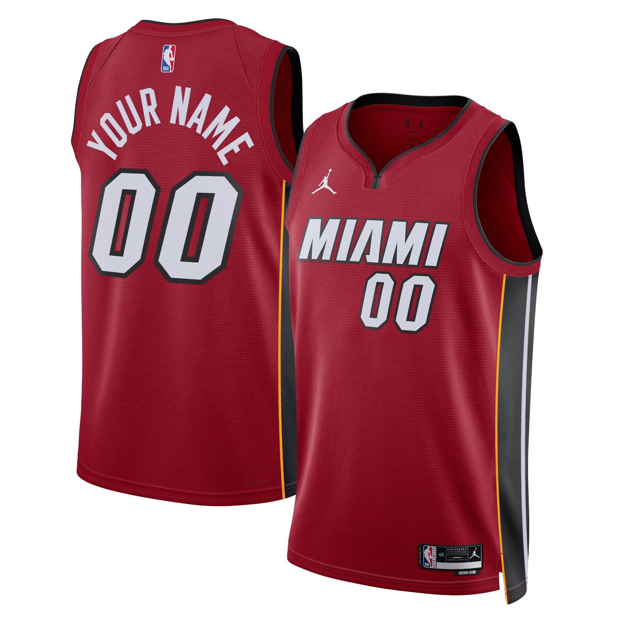 Miami Heat Jordan Brand Unisex 2022\/23 Swingman Custom Jersey - Statement Edition - Red