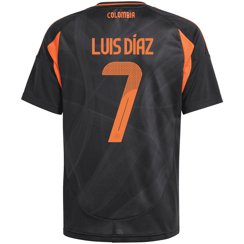Luis Díaz 7 Colombia National Team 2024/25 Away YOUTH Jersey - Black