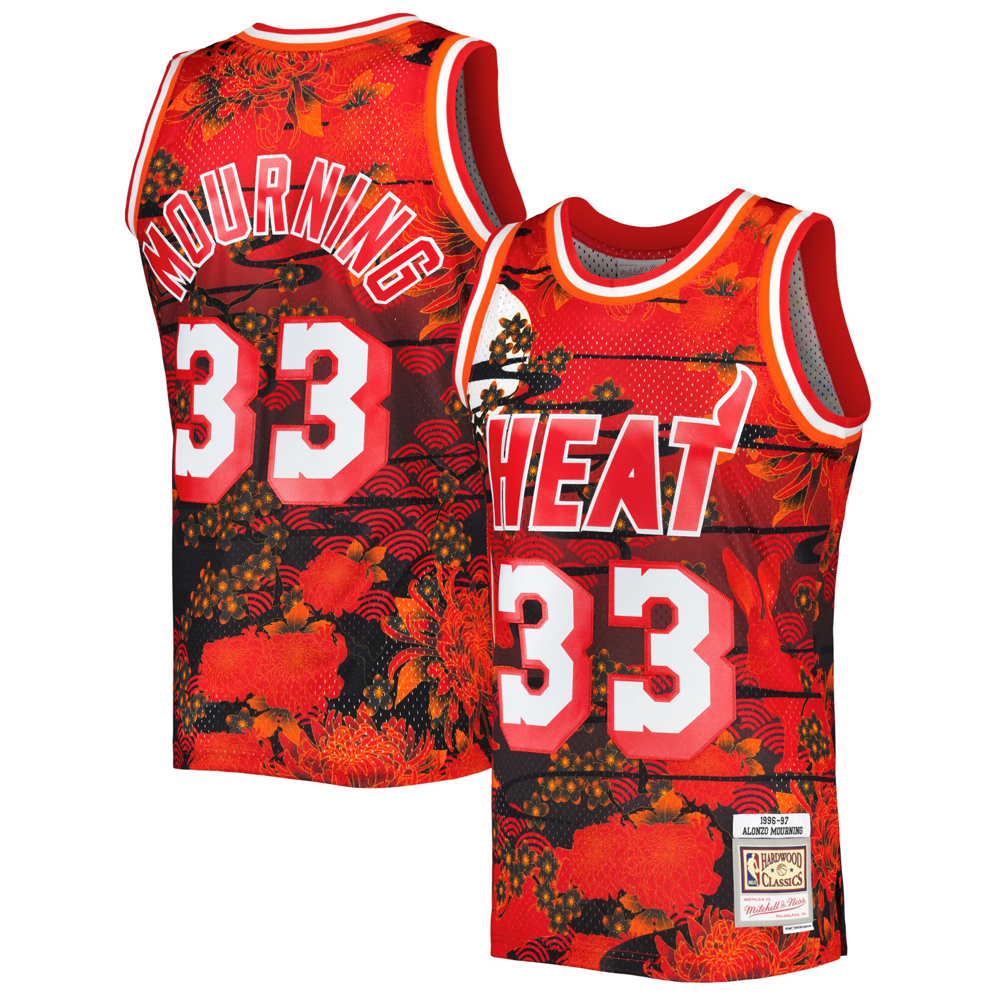 Alonzo Mourning Miami Heat Mitchell & Ness 1996\/97 Hardwood Classics Lunar New Year Swingman Jersey - Red