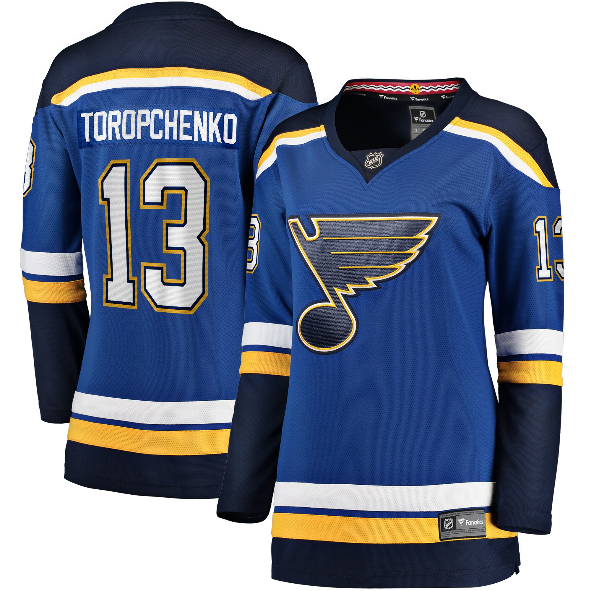 Alexey Toropchenko St. Louis Blues Fanatics Women's Home Breakaway Player Jersey - Blue