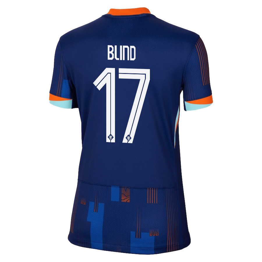 Daley Blind 17 Netherlands National Team 2024/25 Away WOMEN Jersey - Navy