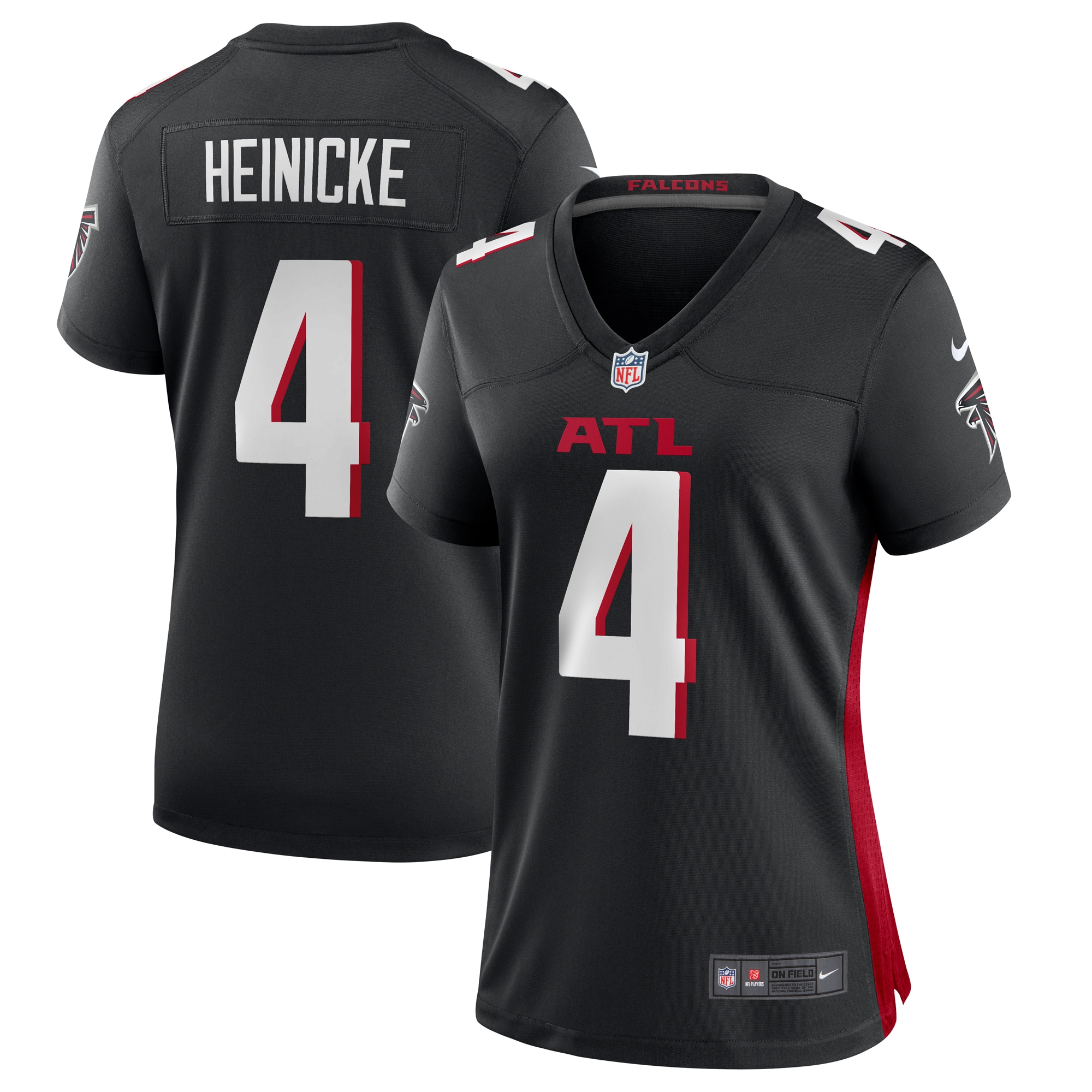 Taylor Heinicke Atlanta Falcons  Women's Game Player Jersey - Black