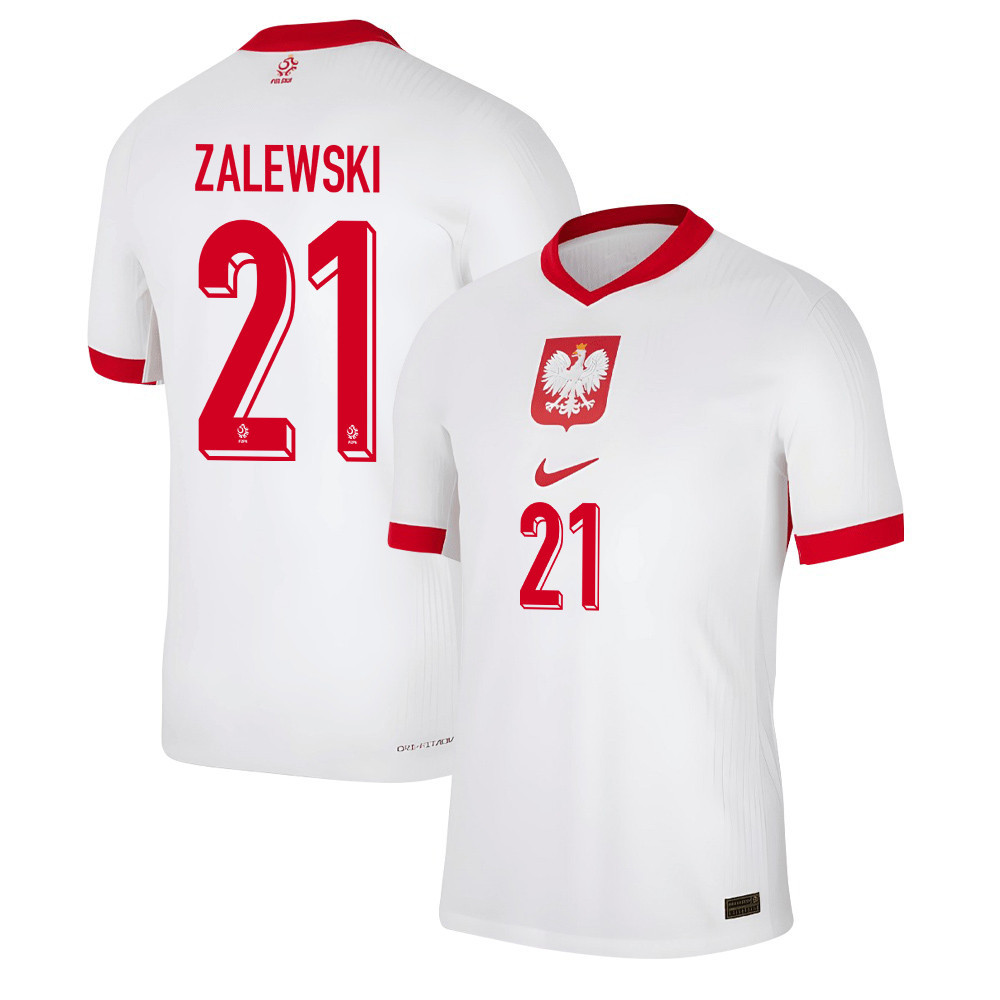 Nicola Zalewski 21 Poland National Team 2024/25 Home Men Jersey - White