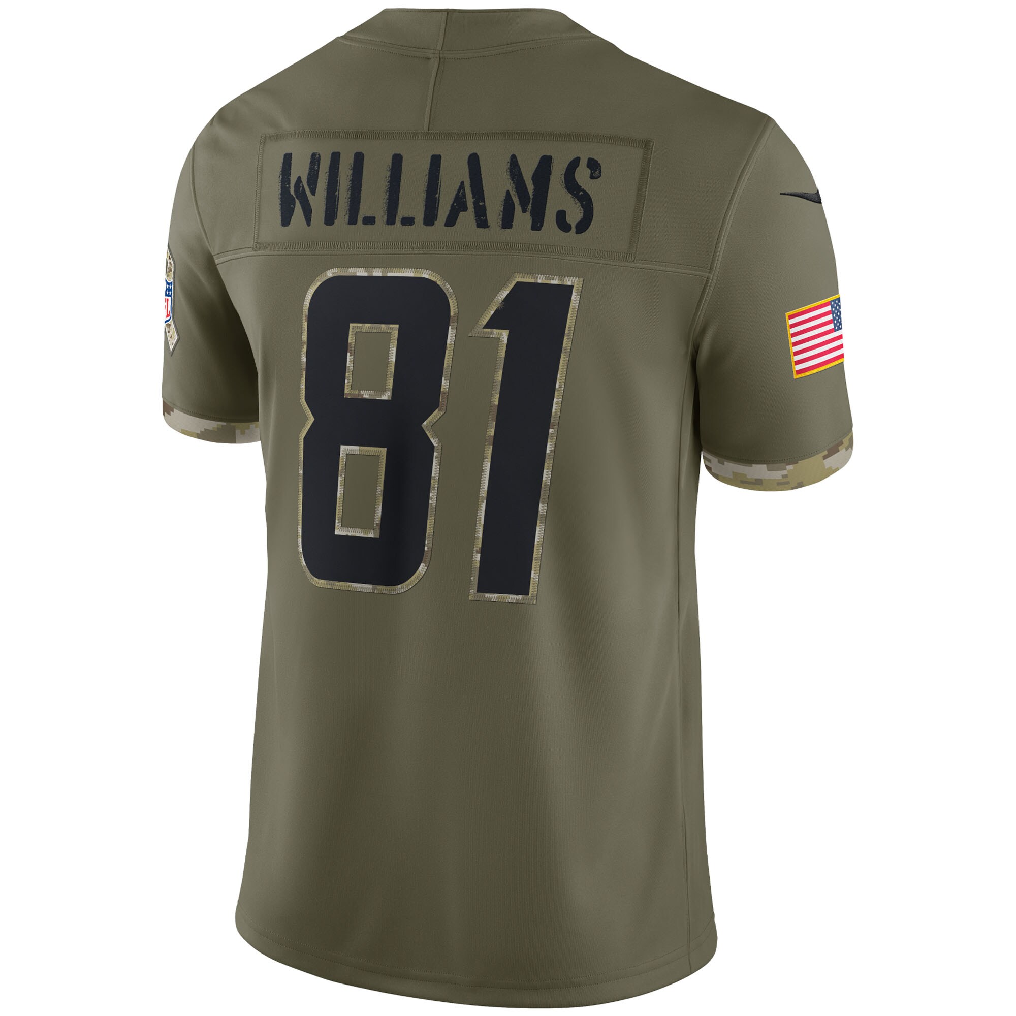Mike Williams Los Angeles Chargers  2022 Salute To Service Limited Jersey - Olive