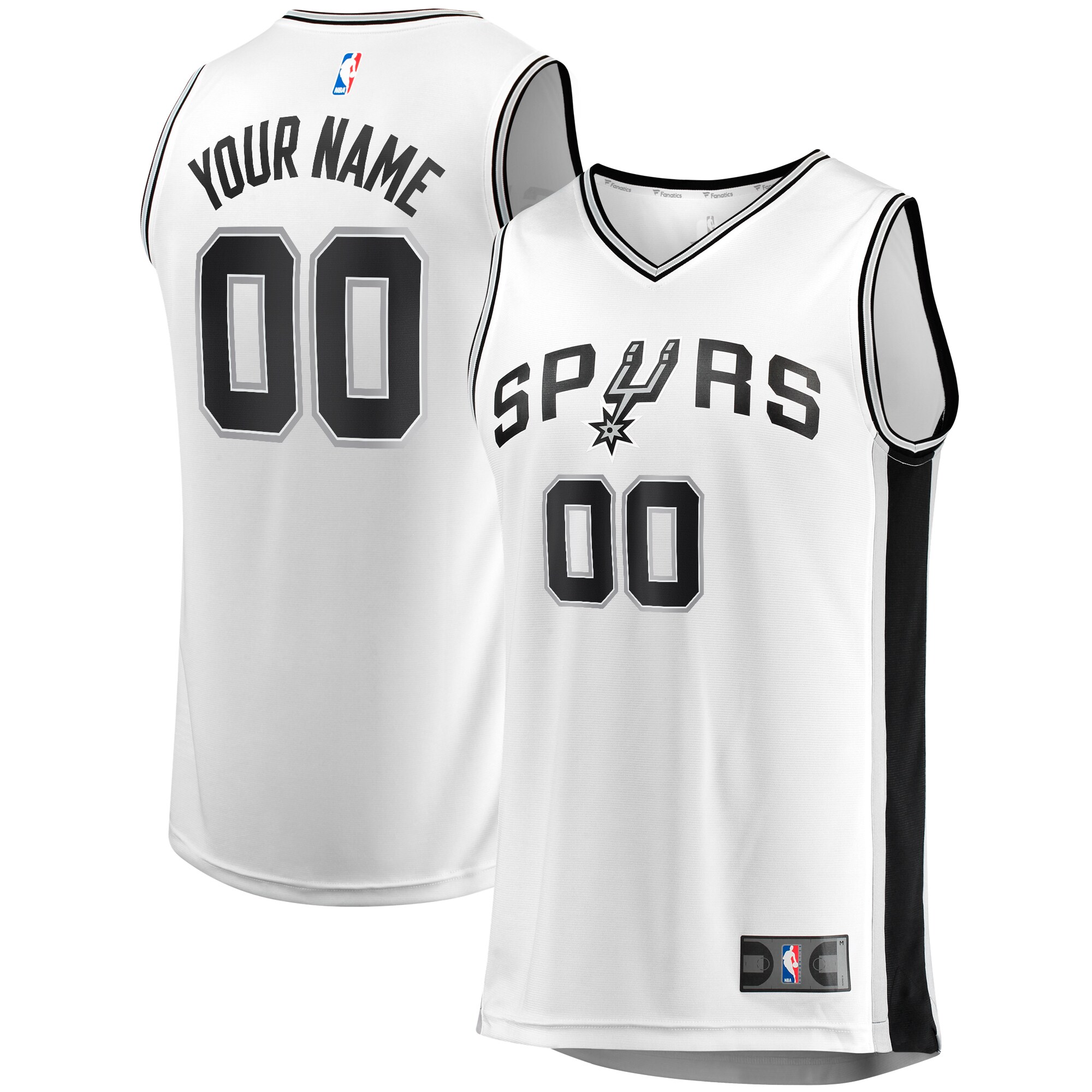 San Antonio Spurs Fanatics Youth Fast Break Replica Custom Jersey - Association Edition - White