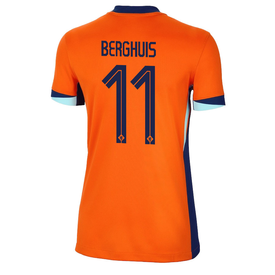 Steven Berghuis 11 Netherlands National Team 2024/25 Home WOMEN Jersey - Orange