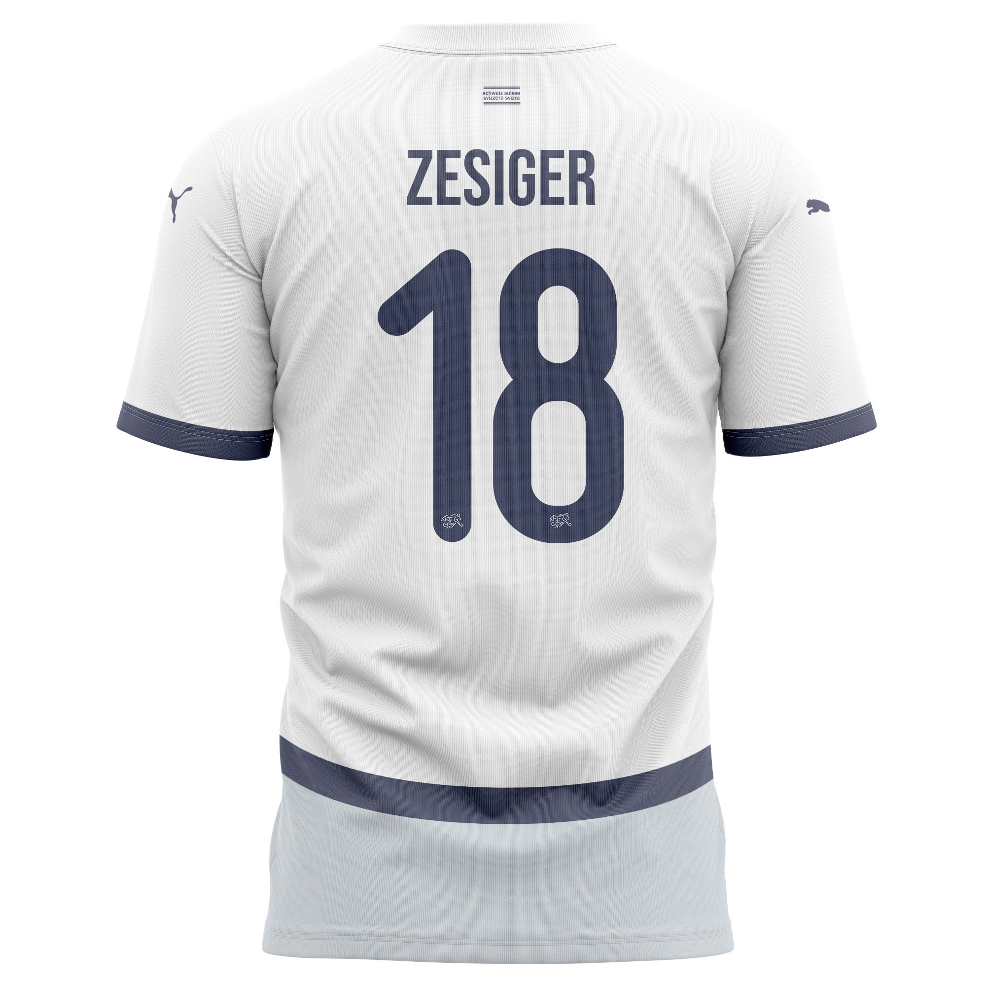 Cédric Zesiger 18 Switzerland National Team 2024/25 Away Kits AOP T-shirt - White