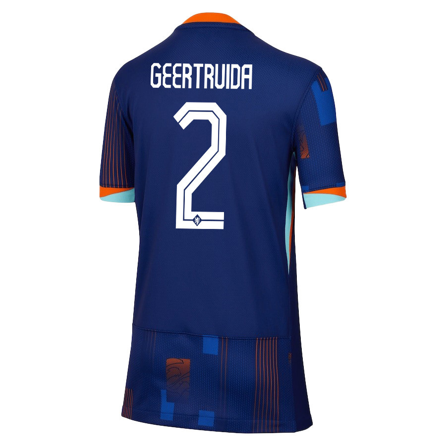 Lutsharel Geertruida 2 Netherlands National Team 2024/25 Away YOUTH Jersey - Navy