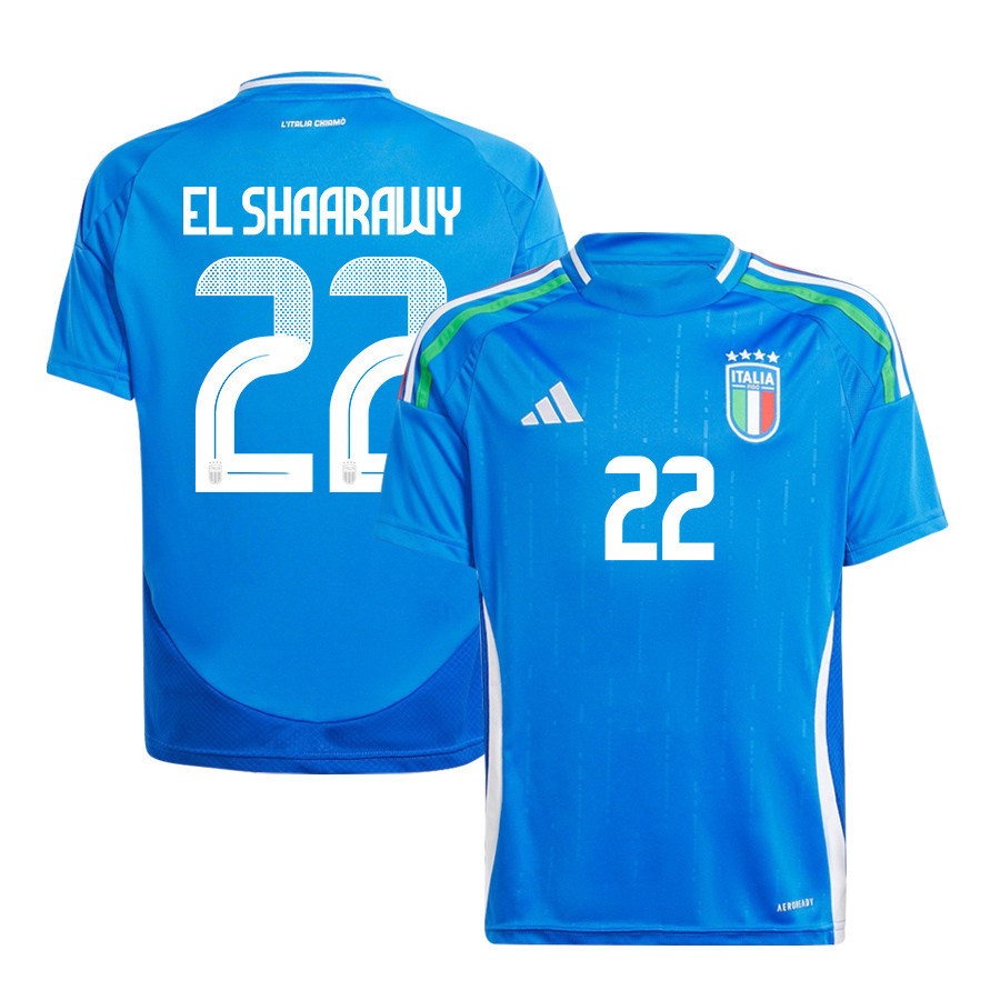Stephan El Shaarawy 22 Italy National Team 2024/25 Home YOUTH Jersey - Blue