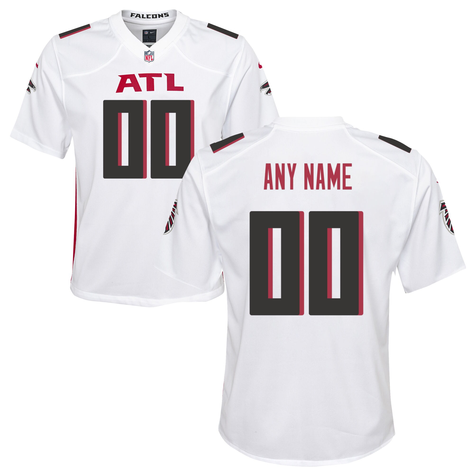 Atlanta Falcons Youth Custom Game Jersey - White