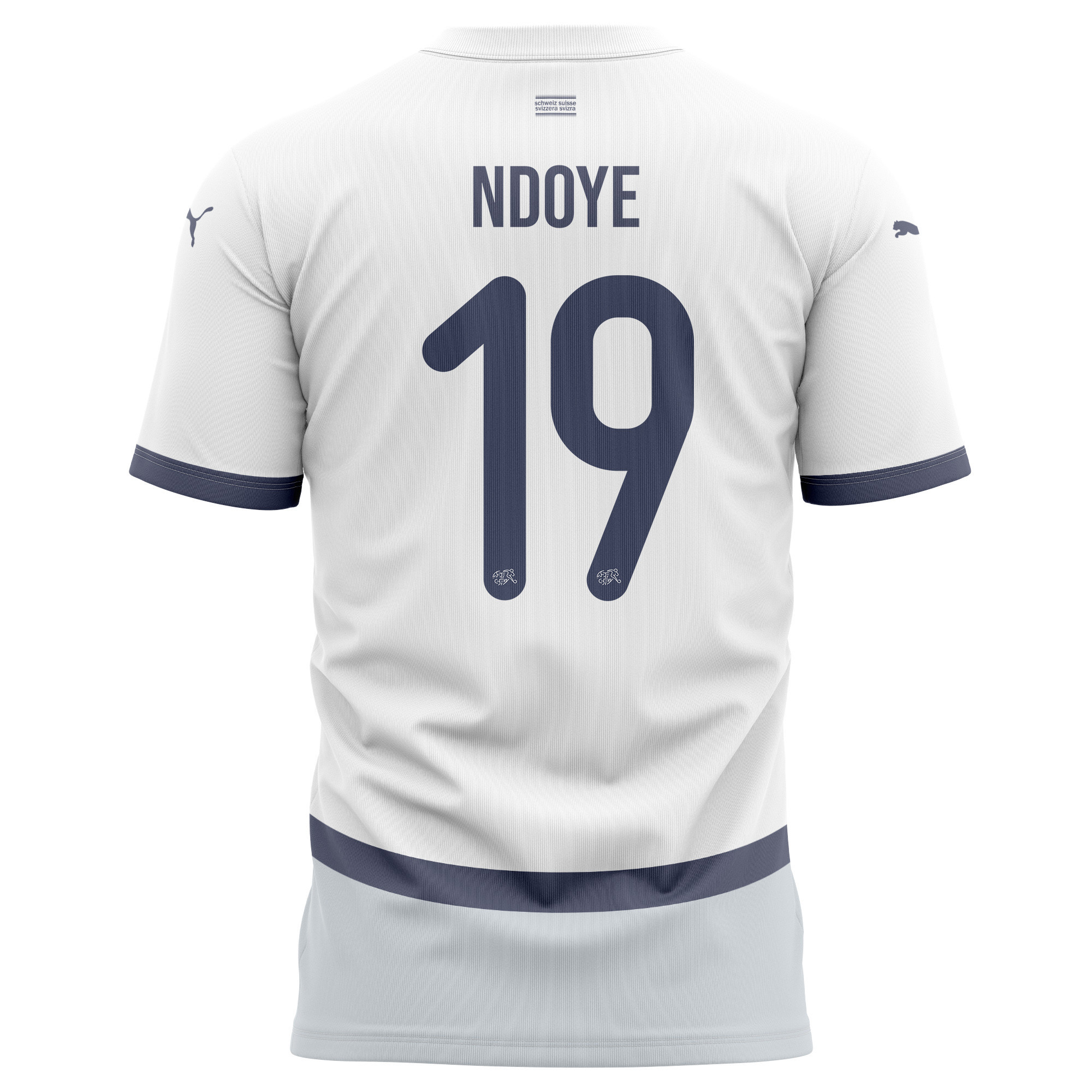 Dan Ndoye 19 Switzerland National Team 2024/25 Away Kits AOP T-shirt - White