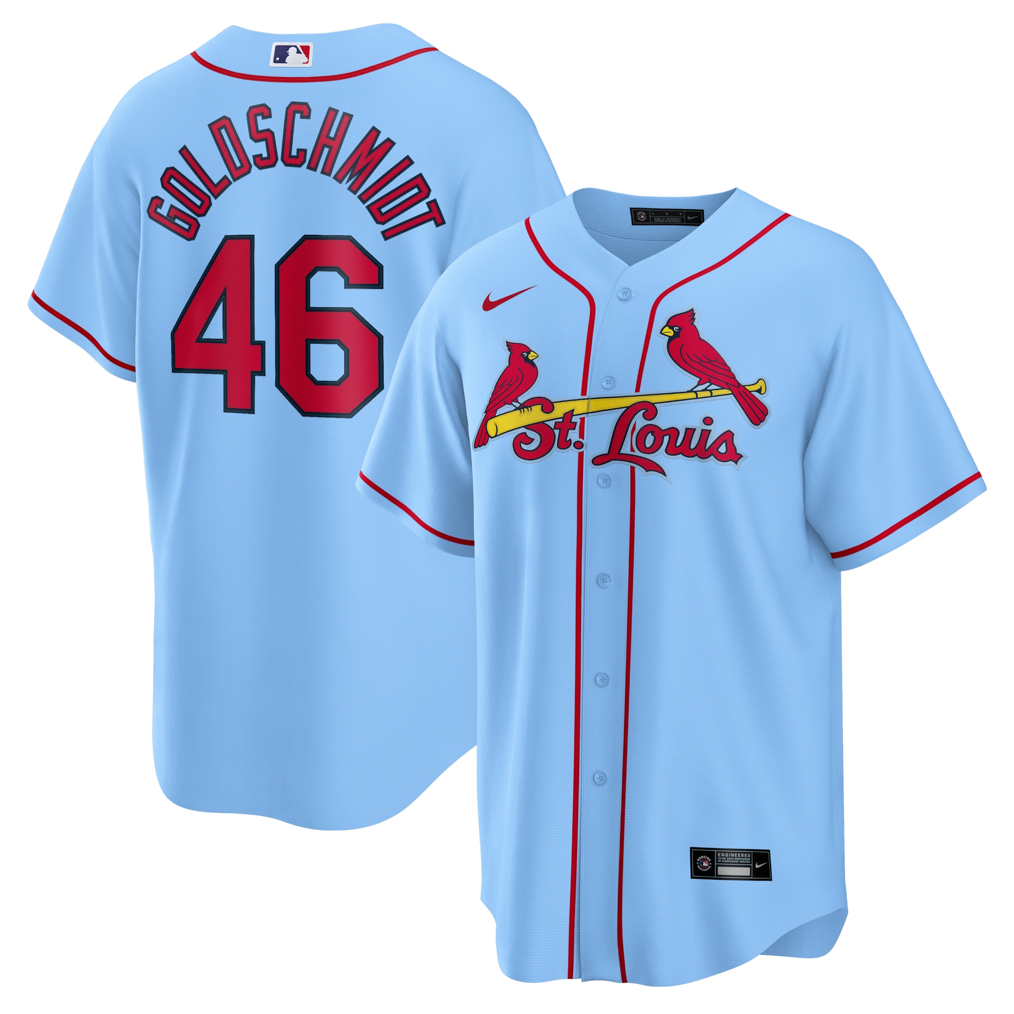 Paul Goldschmidt St. Louis Cardinals  Alternate Replica Player Name Jersey - Light Blue