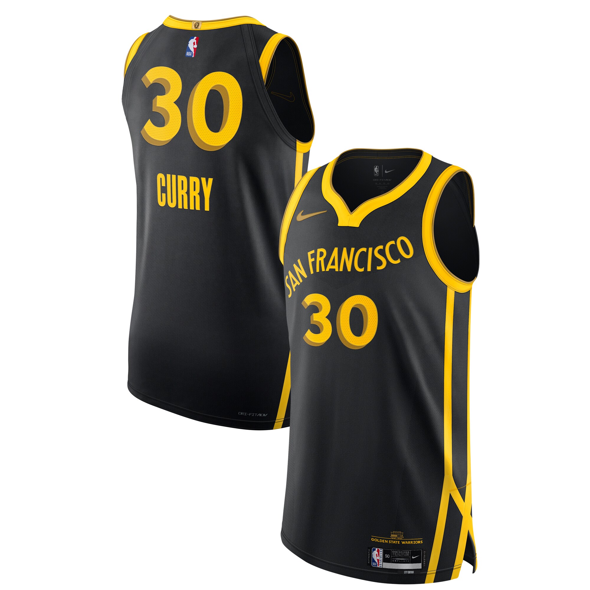 Stephen Curry Golden State Warriors  Authentic Jersey - City Edition - Black