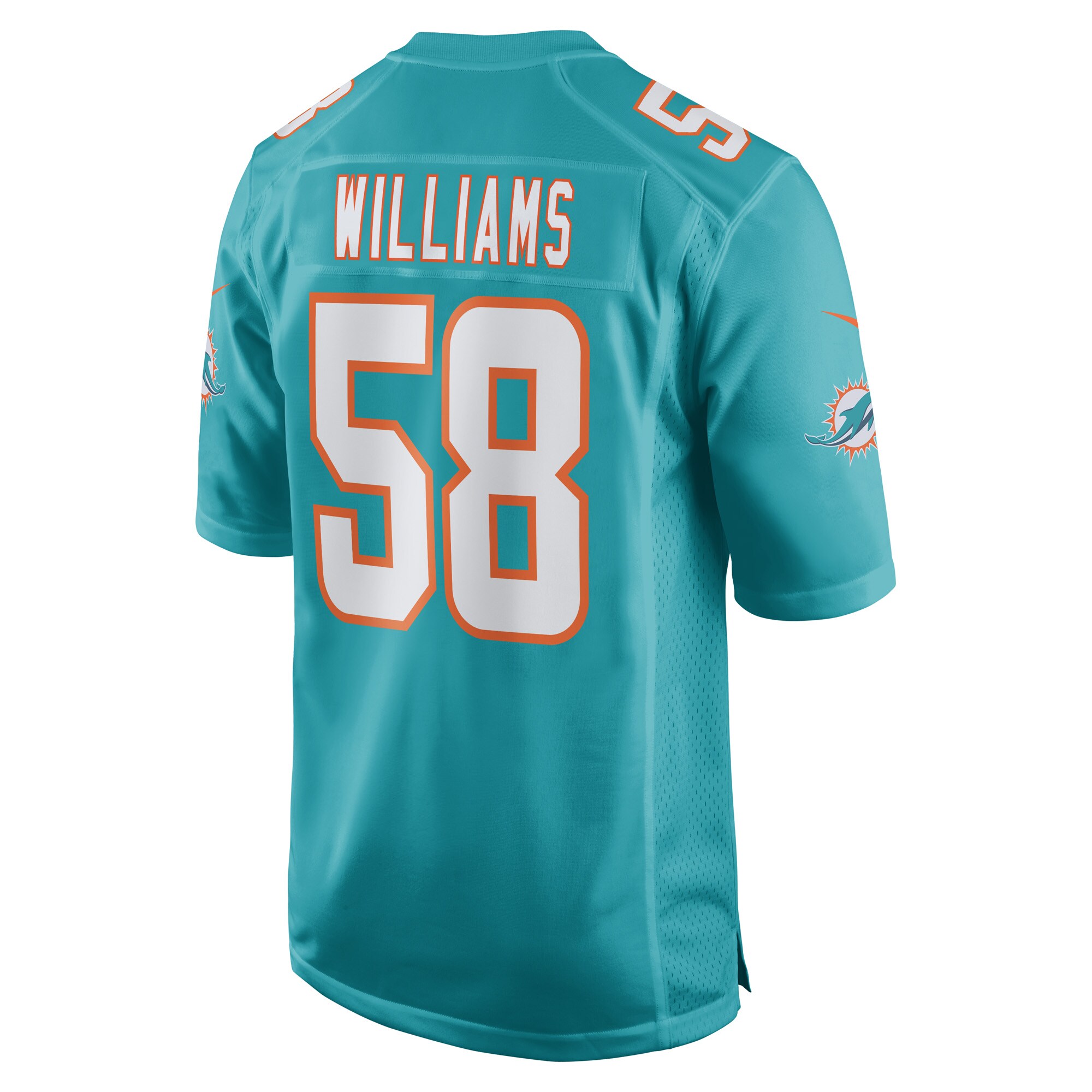 Connor Williams Miami Dolphins  Game Player Jersey - Aqua