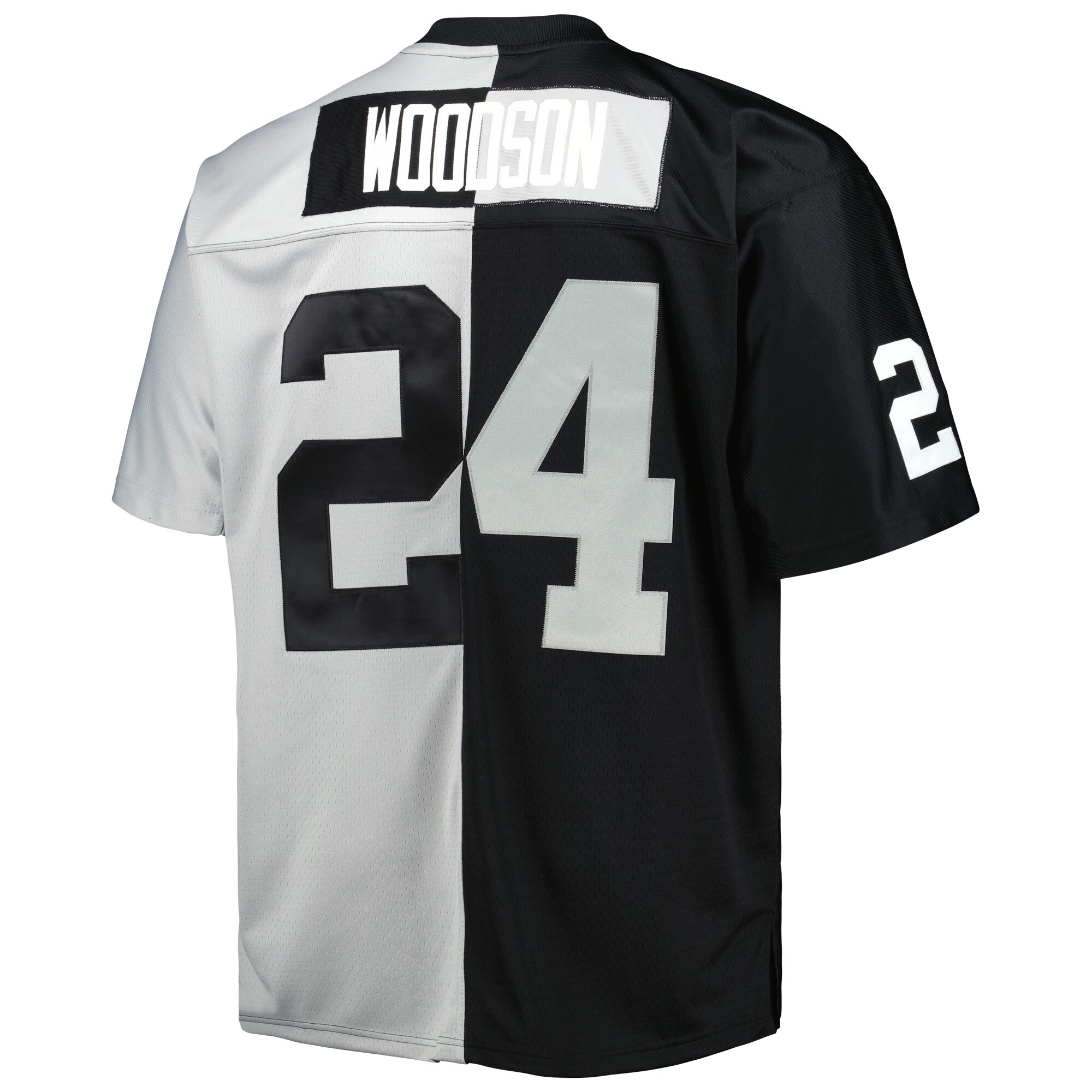 Charles Woodson Las Vegas Raiders Mitchell & Ness Big & Tall Split Legacy Retired Player Replica Jersey - Black\/Silver