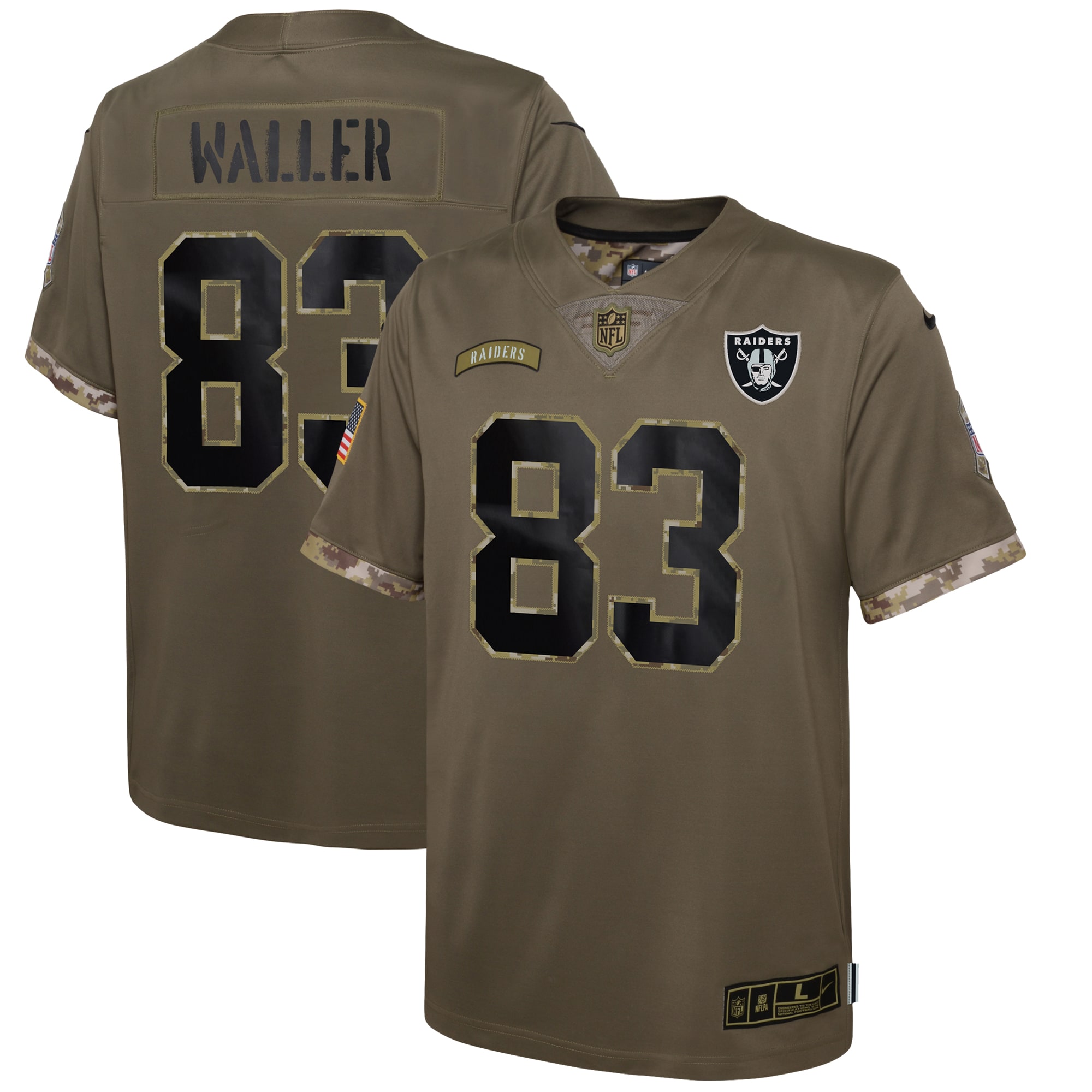 Darren Waller Las Vegas Raiders  Youth 2022 Salute To Service Player Limited Jersey - Olive
