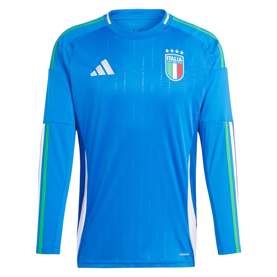 Italy National Team 2024 Home Long Sleeve Men Jersey - Blue