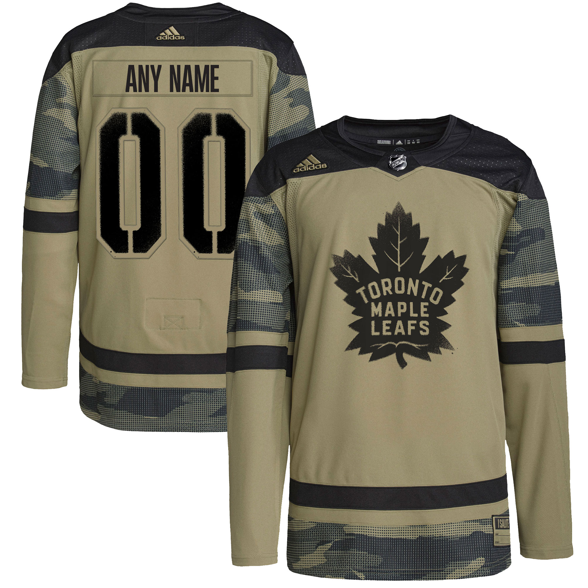 Toronto Maple Leafs adidas Logo Military Appreciation Team Authentic Custom Practice Jersey - Camo
