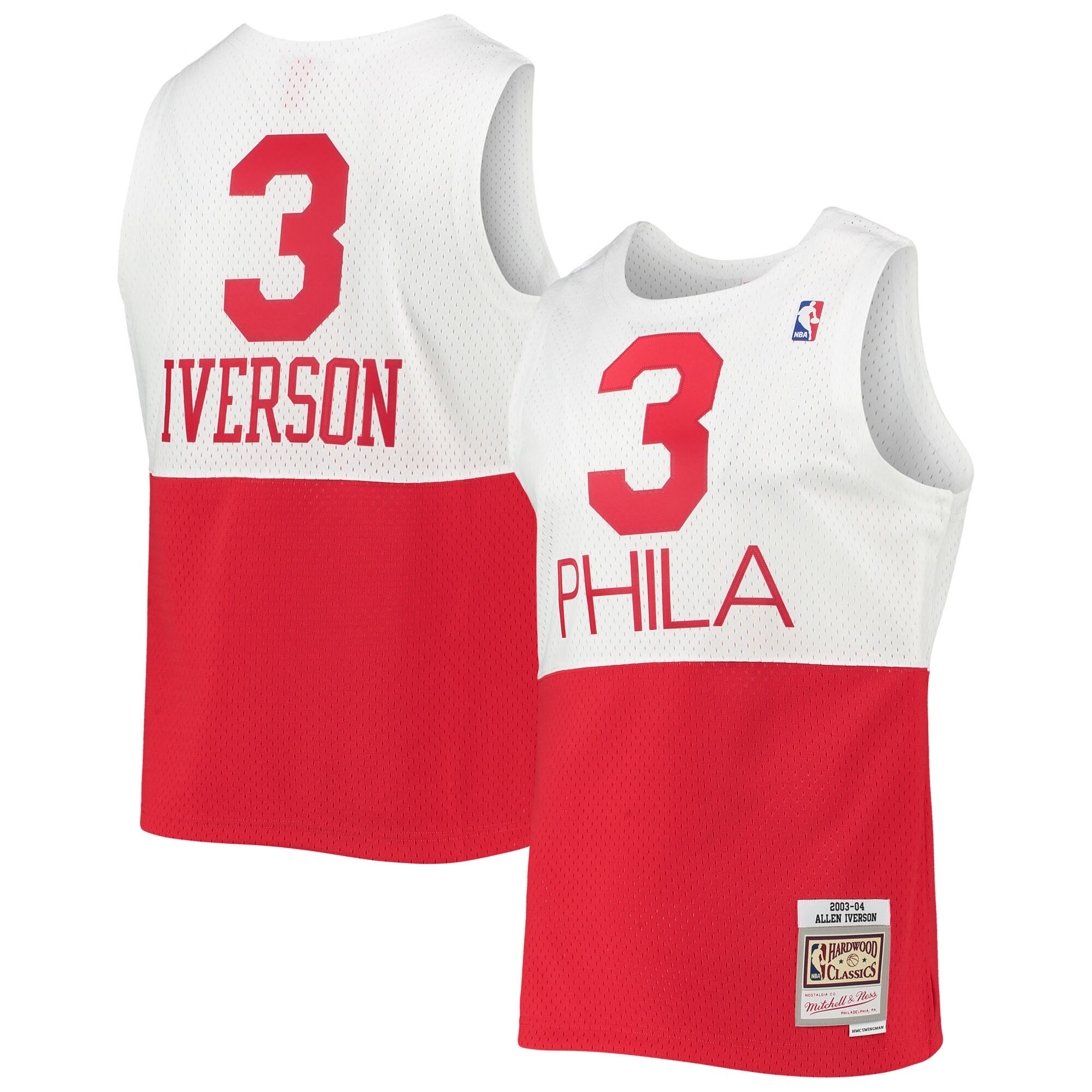Allen Iverson Philadelphia 76ers Mitchell & Ness 2003\/2004 Hardwood Classics Swingman Jersey - White