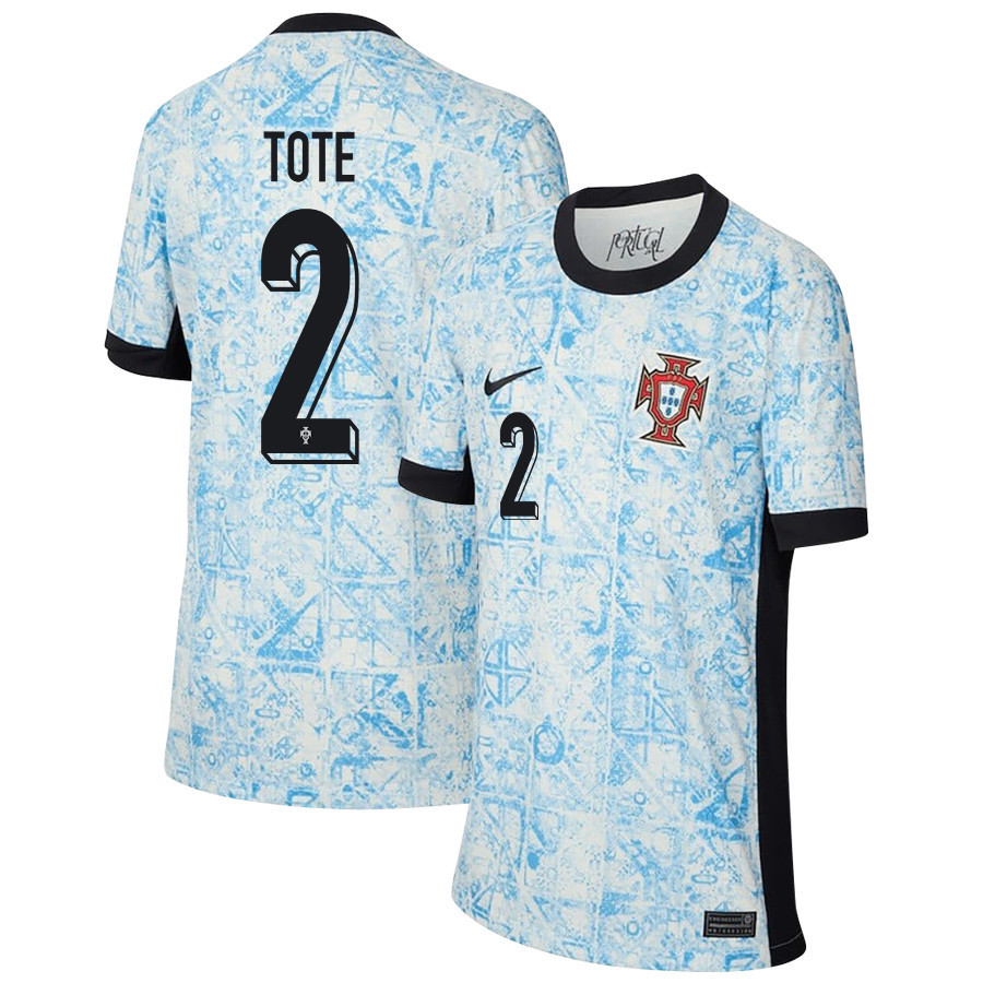 Tote Gomes 2 Portugal National Team 2024/25 Away YOUTH Jersey - Cream/Blue