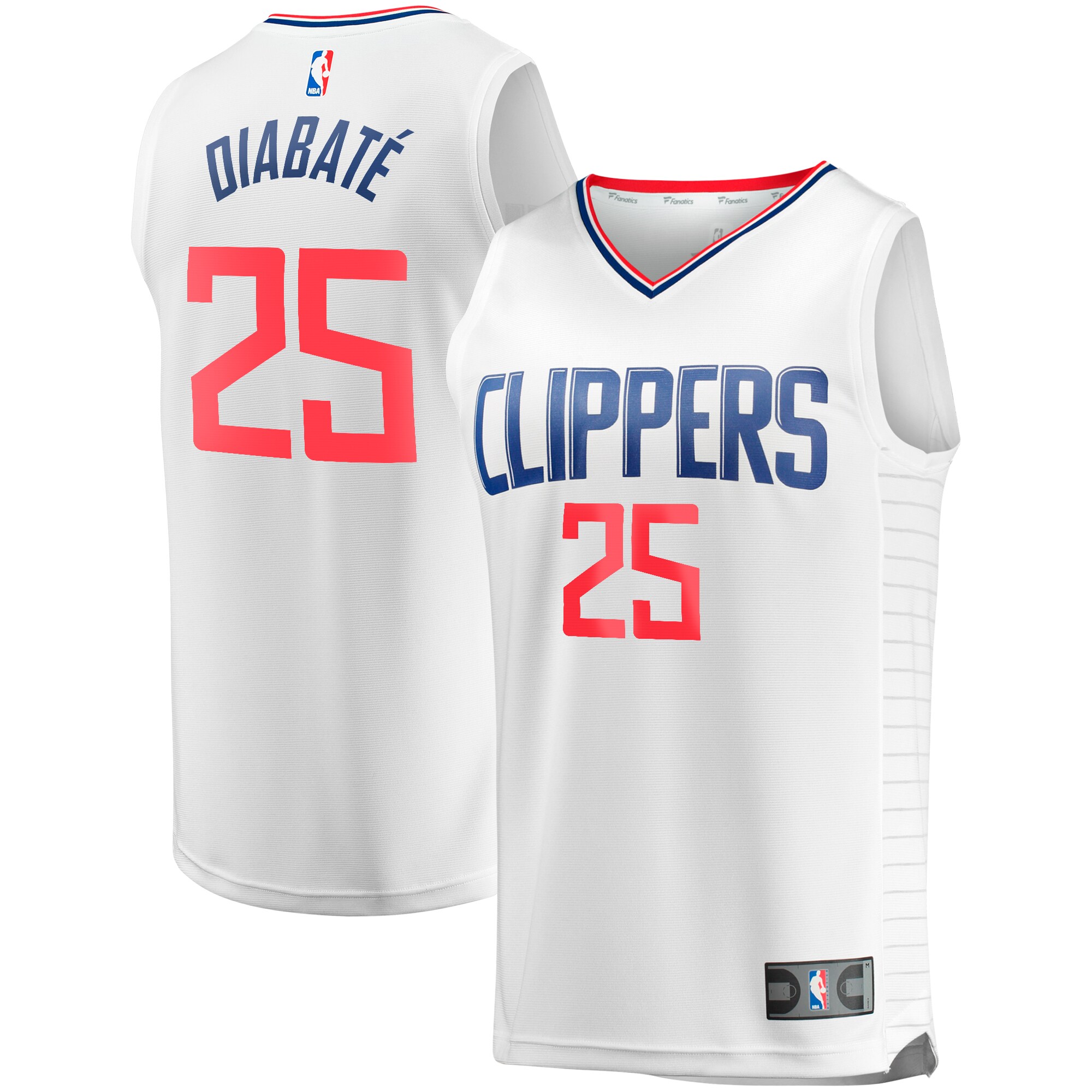 Moussa Diabat\u00c3\u00a9 LA Clippers Fanatics Fast Break Player Jersey - Association Edition - White