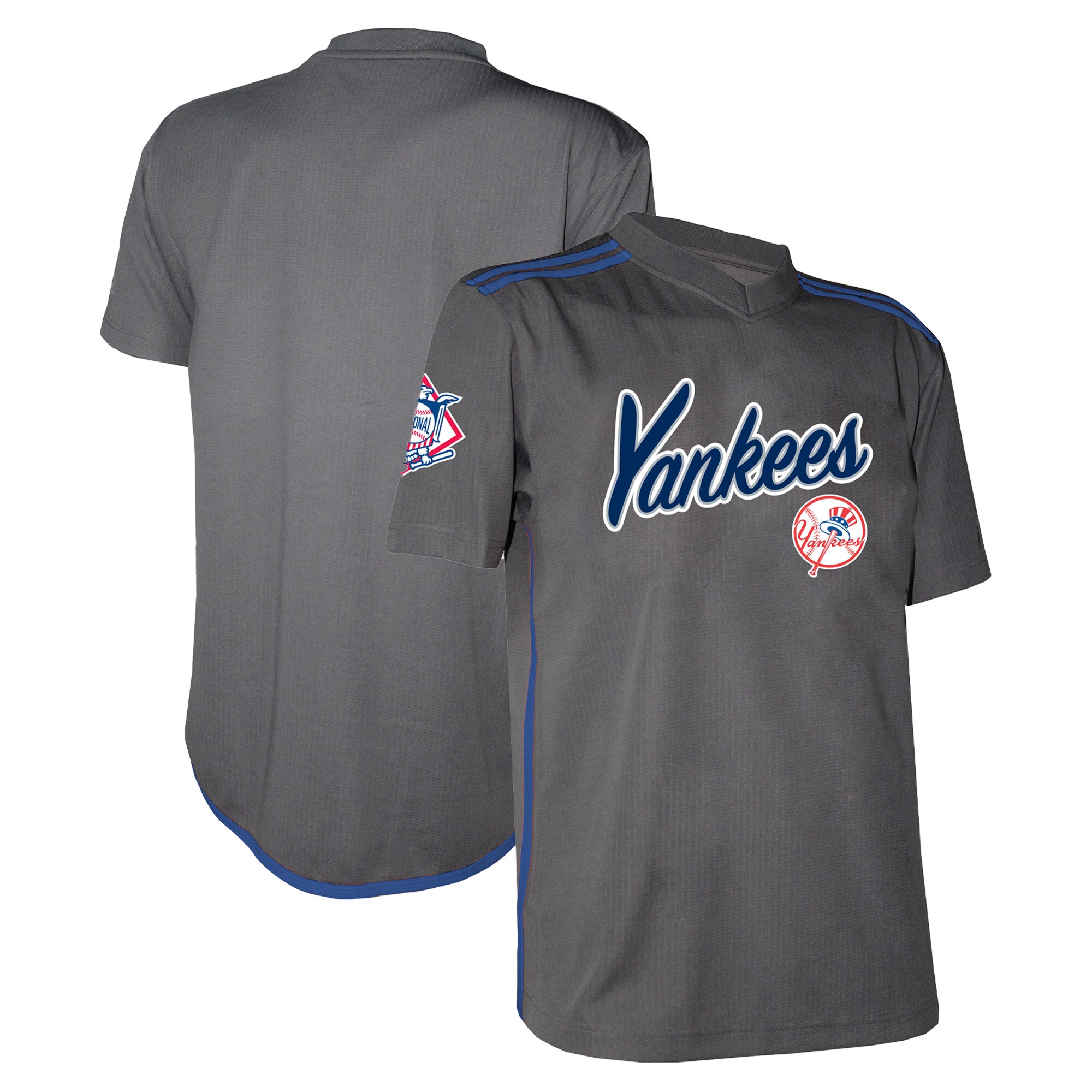 New York Yankees Stitches Youth Team V-Neck Jersey - Charcoal