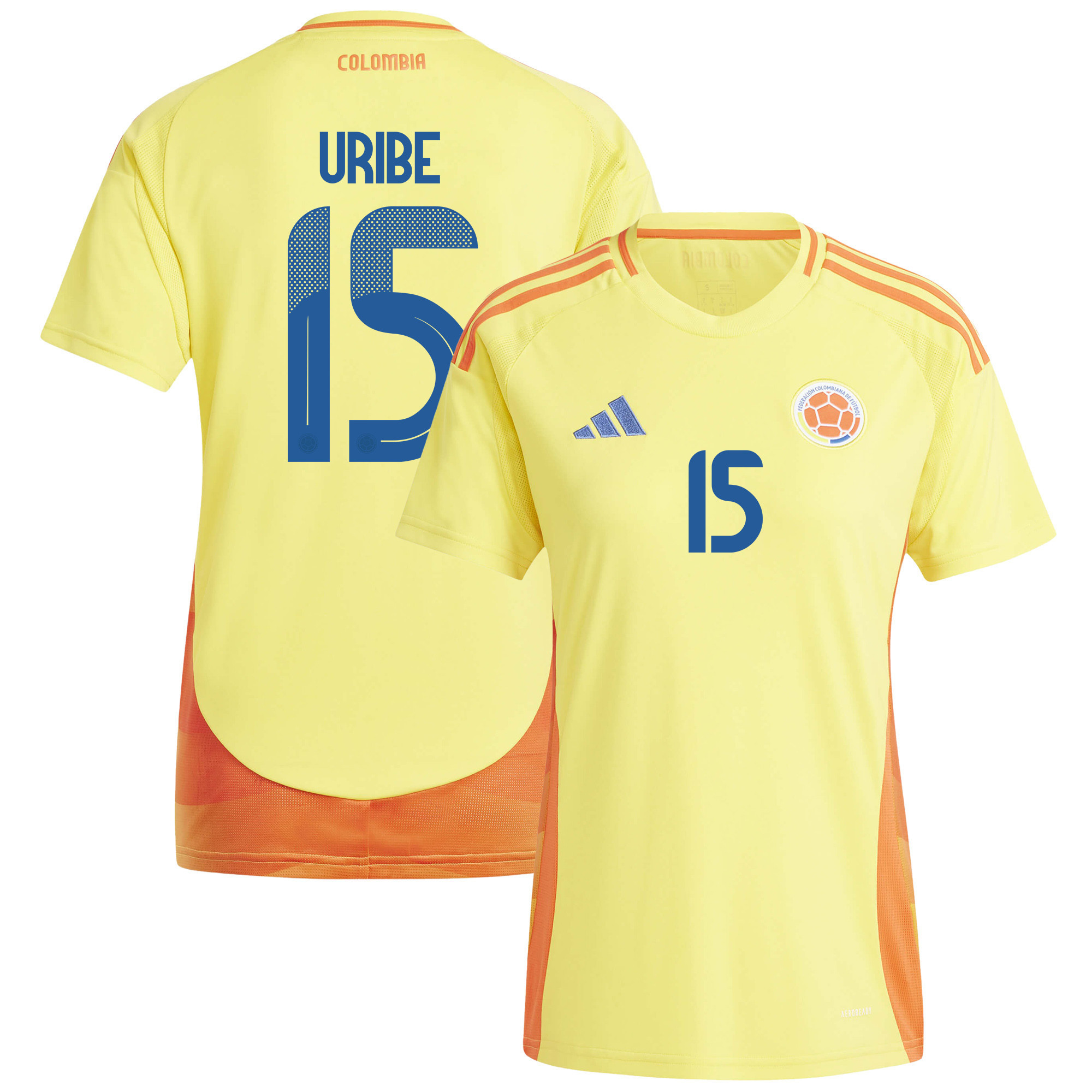 Mateus Uribe 15 Colombia National Team 2024/25 Home Women Jersey - Yellow