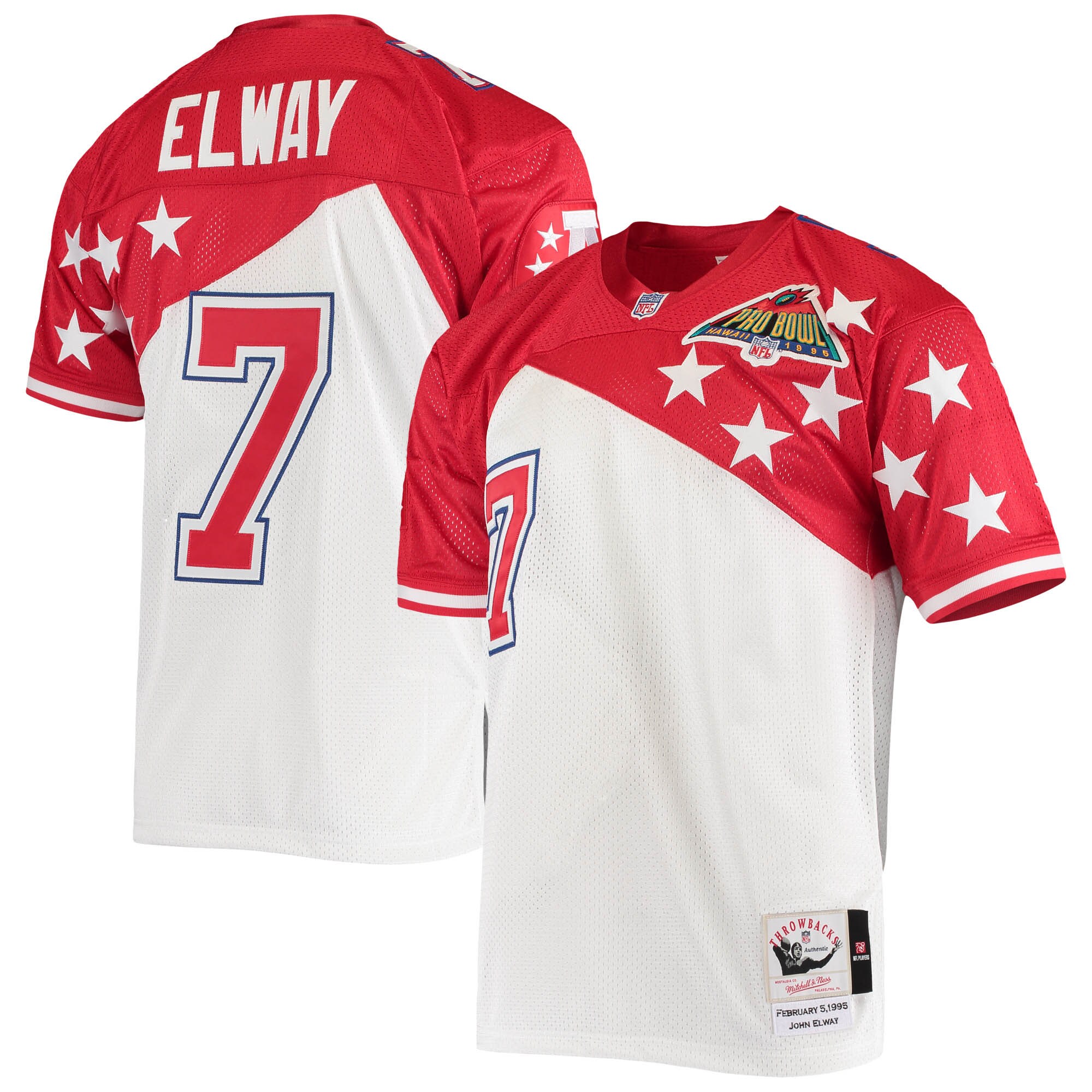 John Elway AFC Mitchell & Ness 1995 Pro Bowl Authentic Jersey - White\/Red