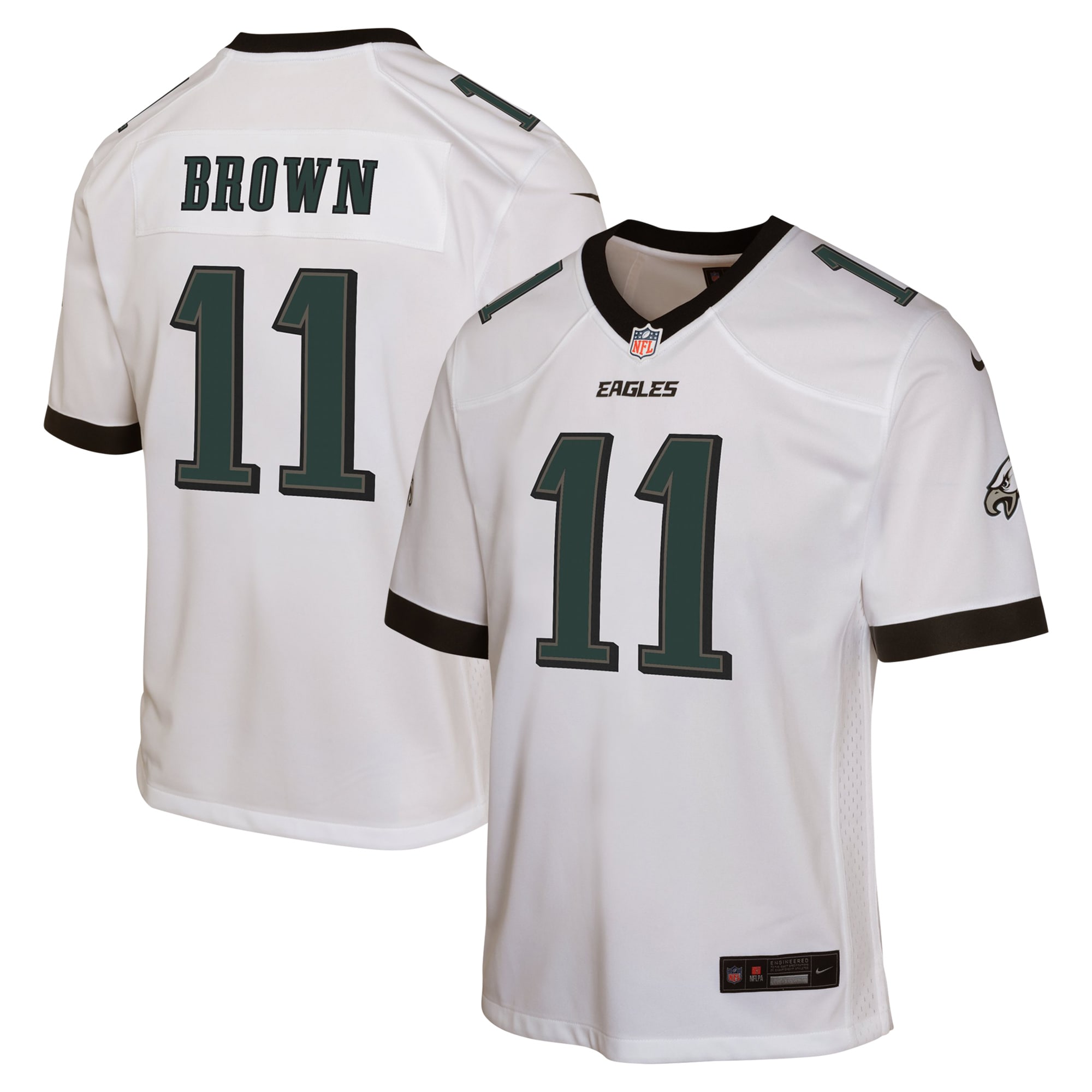 A.J. Brown Philadelphia Eagles  Youth Game Jersey - White