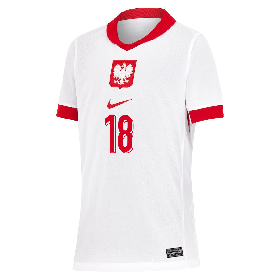 Patryk Peda 18 Poland National Team 2024/25 Home YOUTH Jersey - White