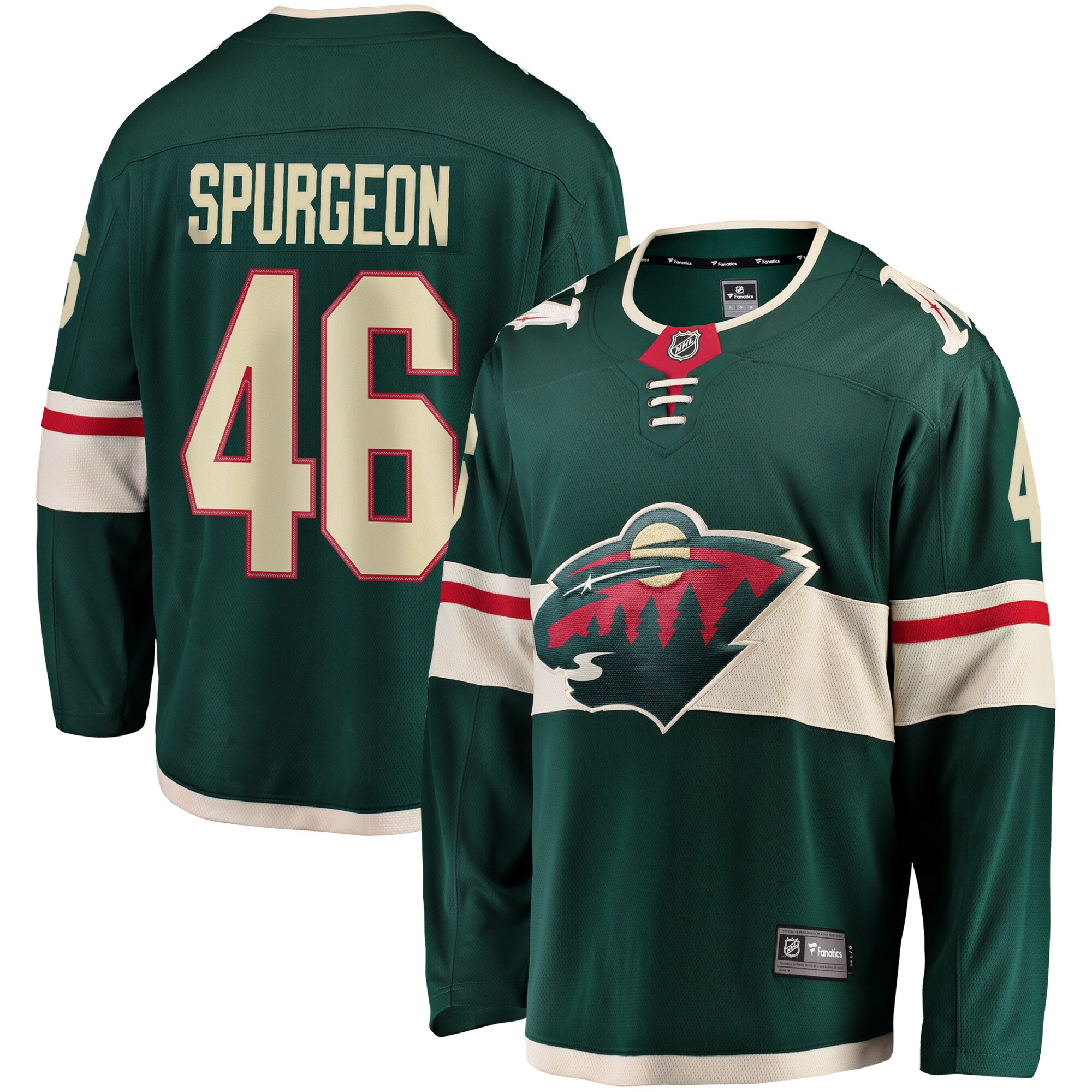 Jared Spurgeon Minnesota Wild Fanatics Youth Breakaway Player Jersey - Green